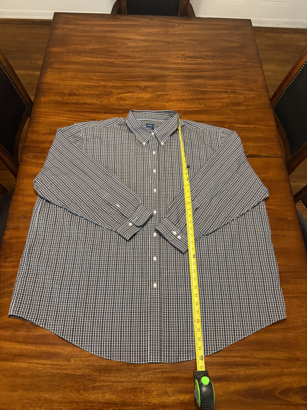 Brooks Brothers Shirt Mens 4XL Blue Plaid Supima Cotton Button Down Non-Iron