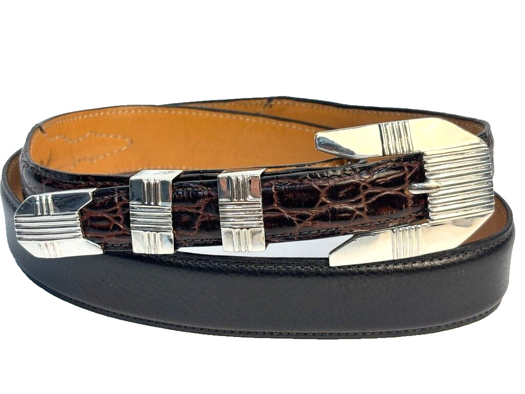 Southwestern Sterling Silver .925 Ranger Belt Buckle 34 Fred Coen Belt