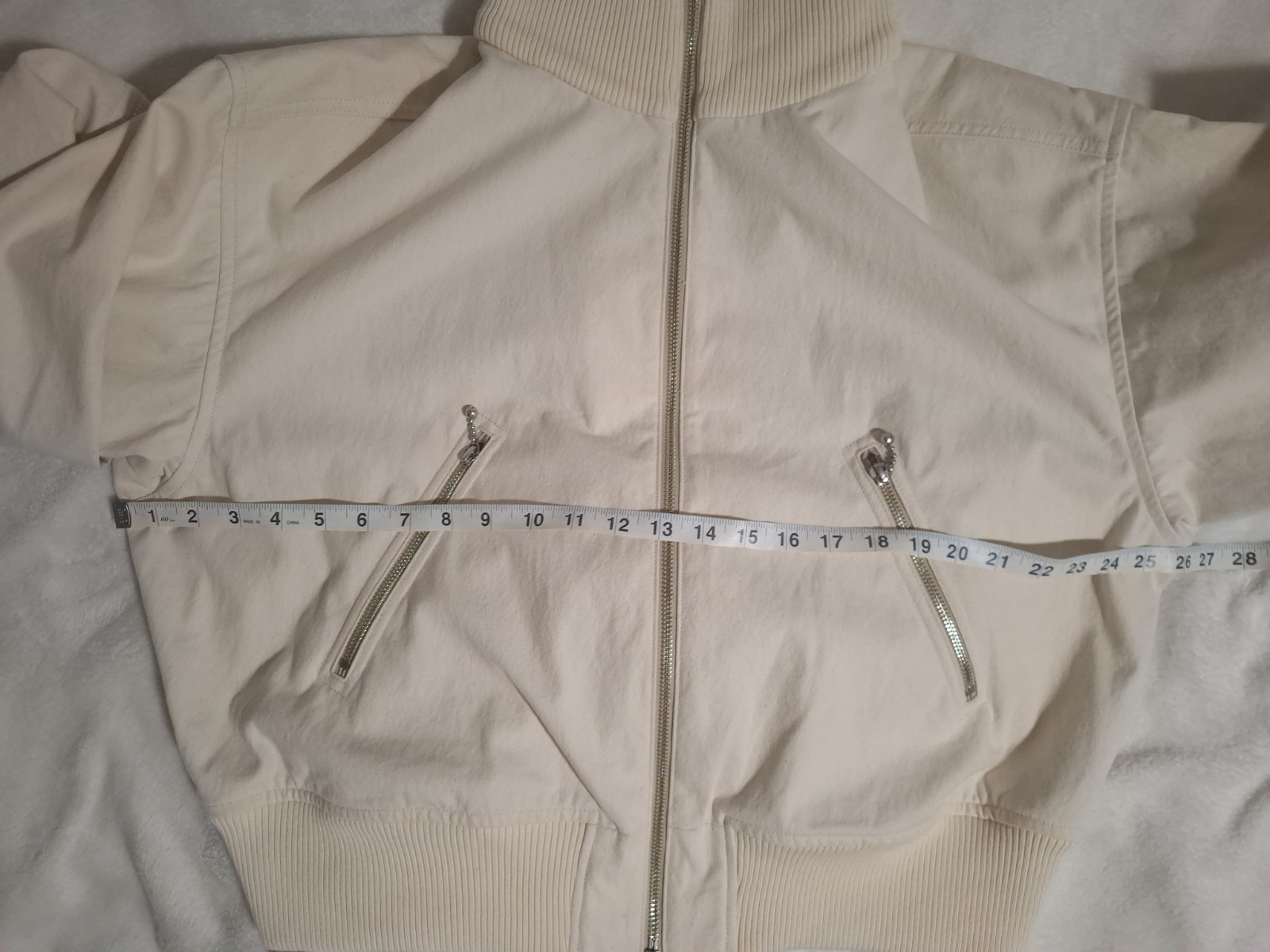 Kapital Water Repellant White Canvas Double Zip Beacon Jacket Size 3