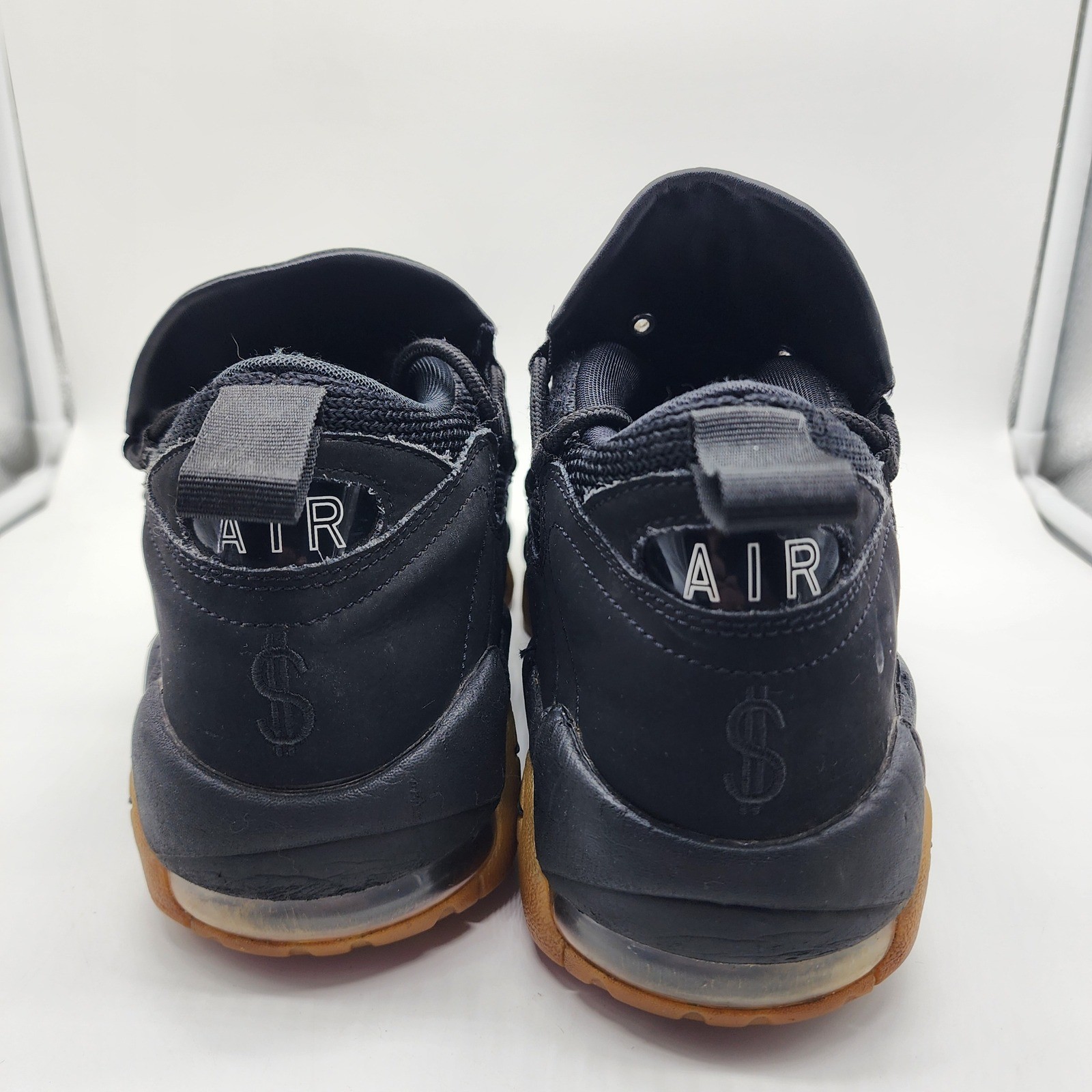 Nike Air More Money Basketball Sneakers 10 Black Gum Light Brown AJ2998-004