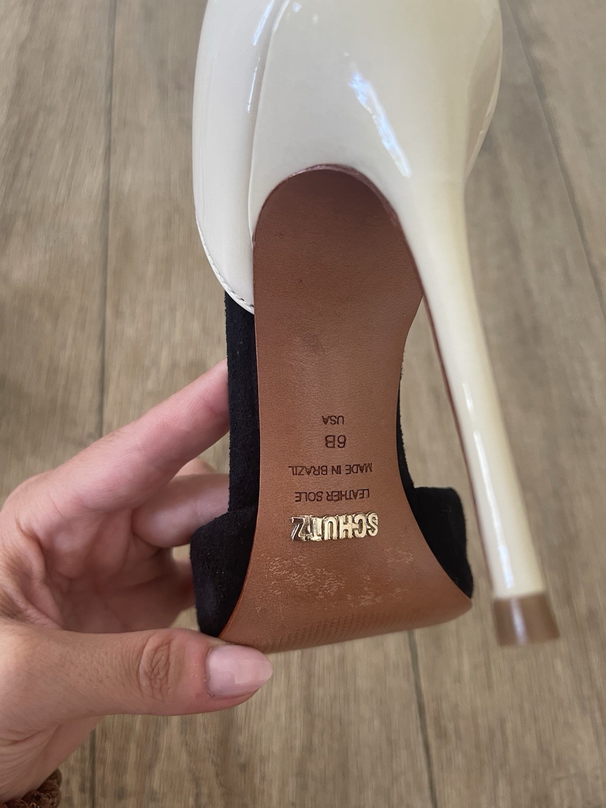SCHUTZ Black/Ivory Suede & Patent Leather D’Orsay Pointed Toe Stiletto 6