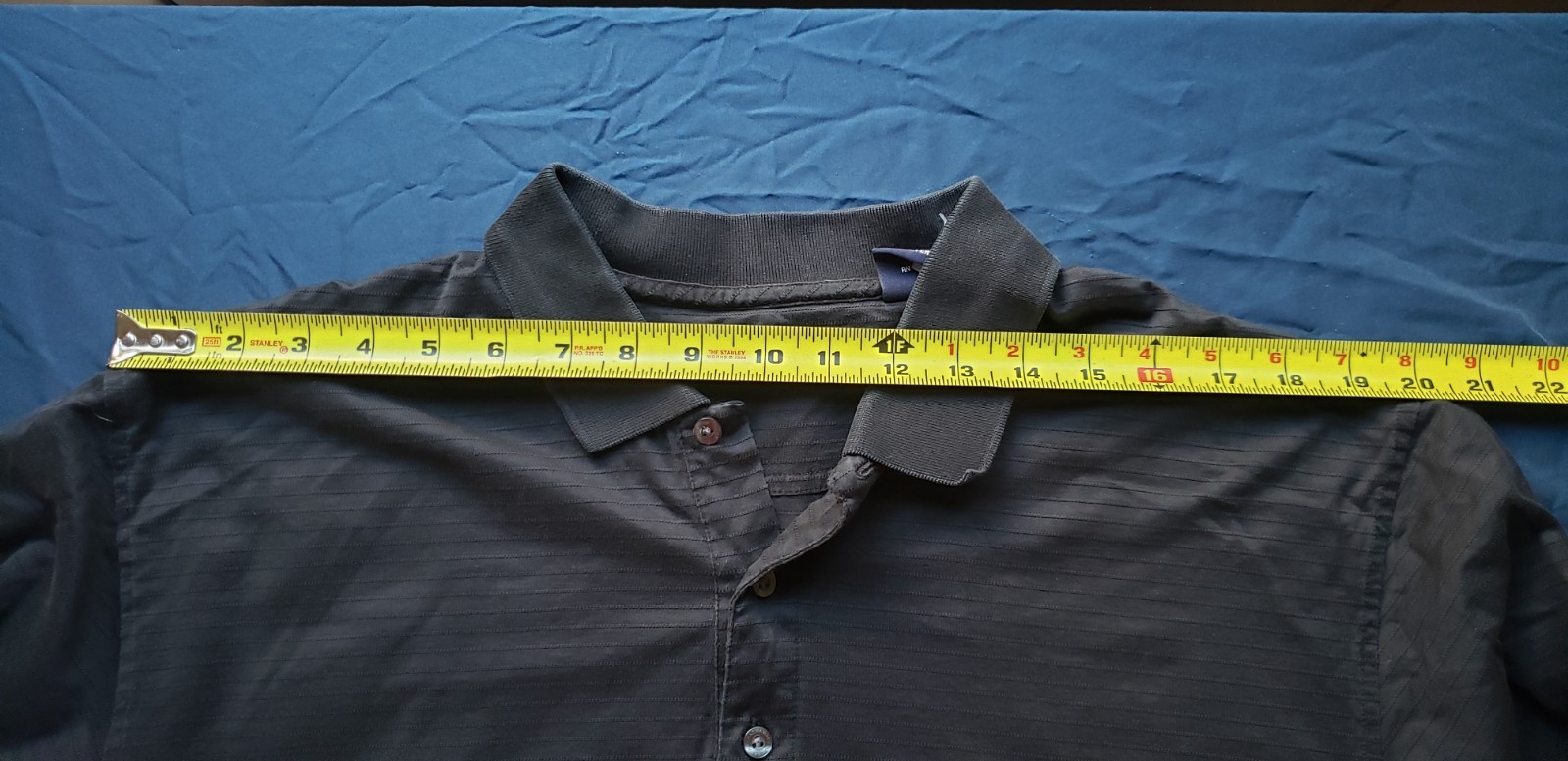 Hathaway Men’s Large Black Polo Golf Shirt 100% Cotton with Line Texture