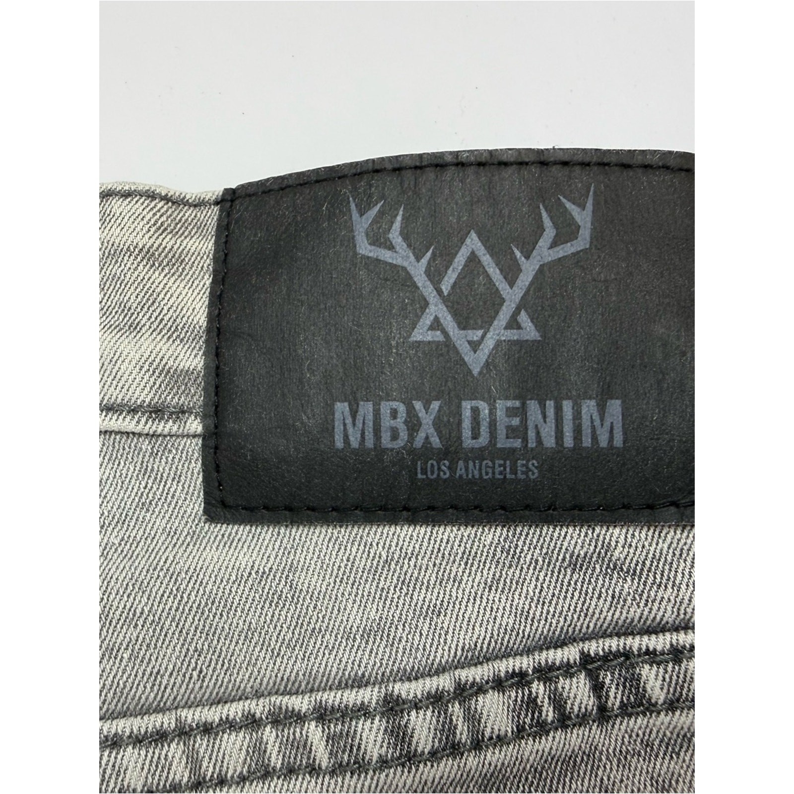 MBX Denim Men’s Distressed Grey Acid Wash Jeans 36×30 Streetwear Y2K