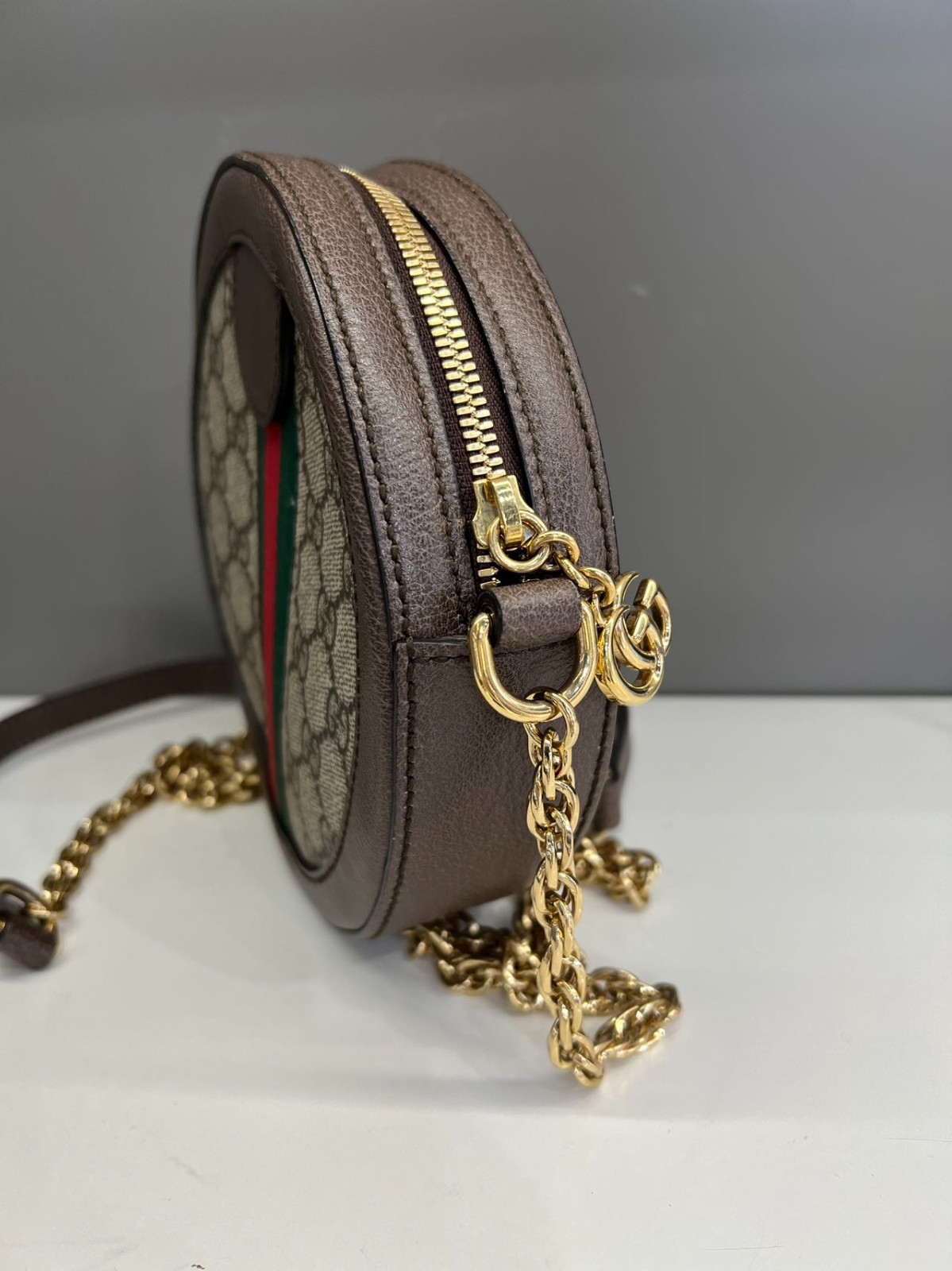Authentic Gucci Ophidia GG Round Shoulder Bag GG Supreme Canvas Crossbody Bag