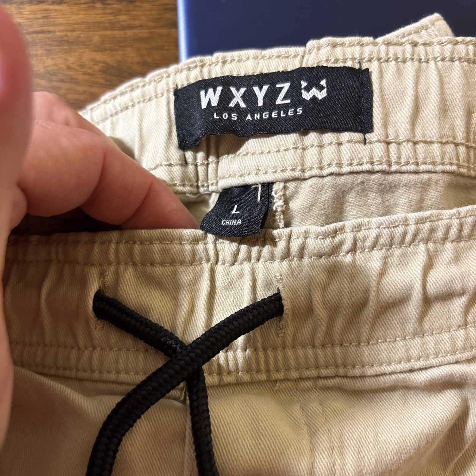 Men’s WXYZ LA Large Jogger Khaki Drawstring With Elastic Ankles Cargo Type