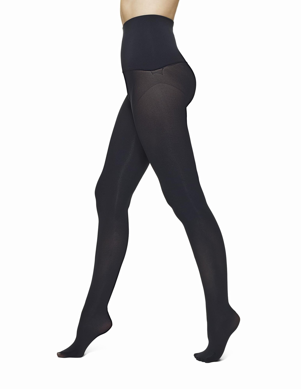HUE Women’s Tights Yoga Waistband Black 4 New