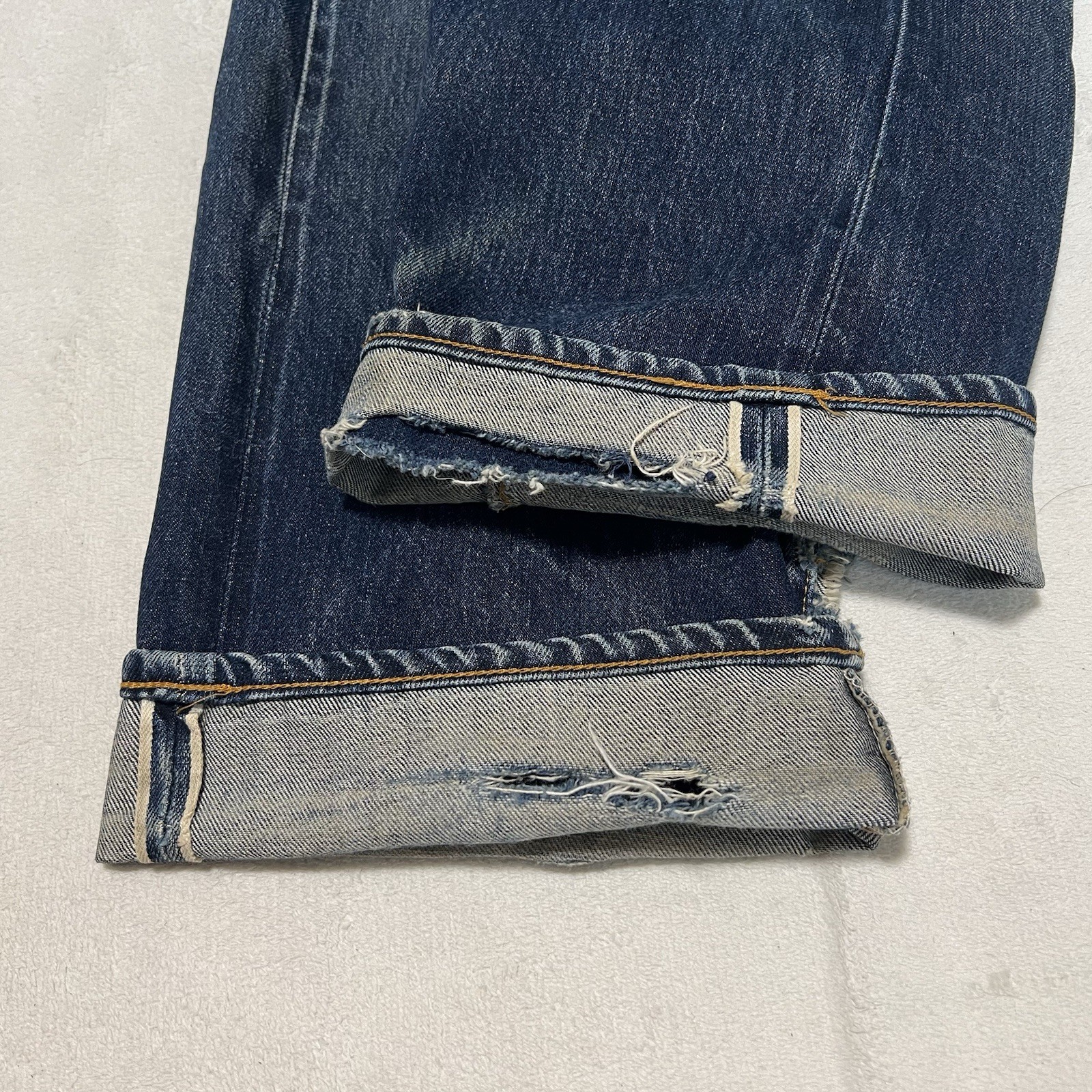 Levi’s 501XX 555 Valencia USA Big E Selvedge Jeans W33 L36 Distressed Boro
