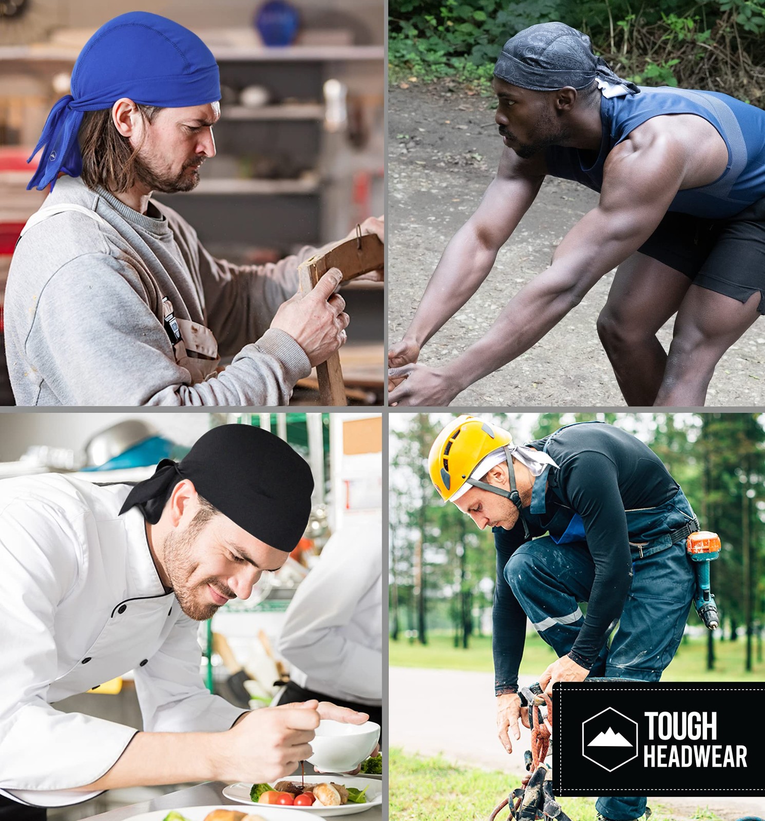 Sweat Wicking Do Rags Skull Cap Cooling Beanie Hat Durag Motorcycle Head Wrap