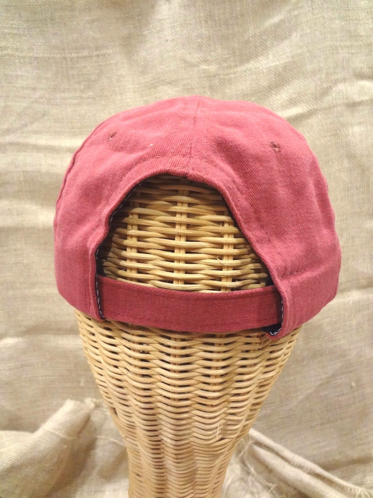 Solid DUSTY RED Washed Cotton Polo Style Ball Cap Hat ~One Size ~Flat Bill~NEW