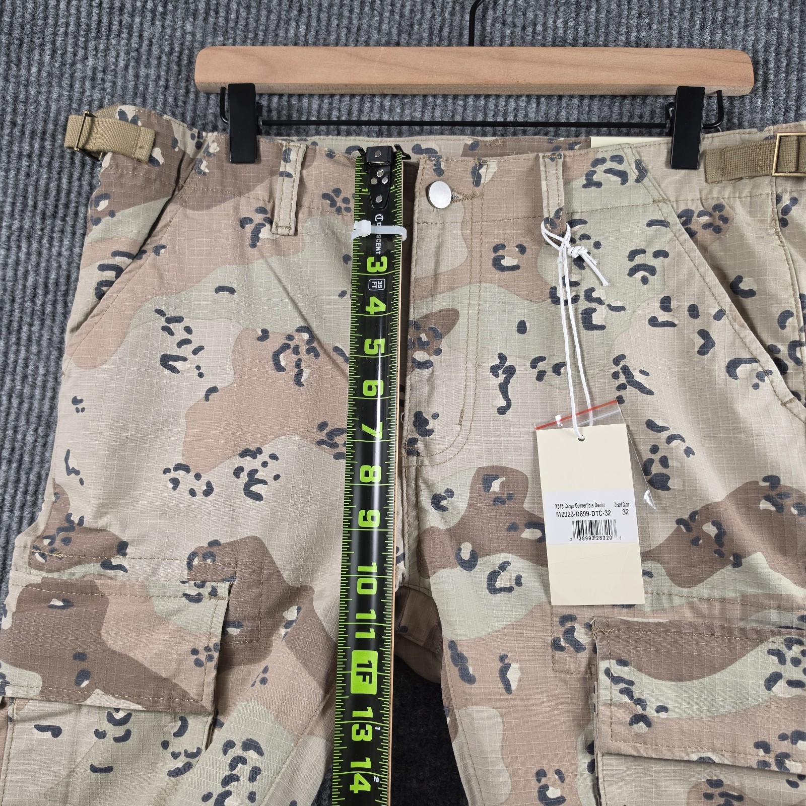 New Mnml X515 Cargo Convertible Denim Pants Desert Camo Sz 32 Streetwear Utility