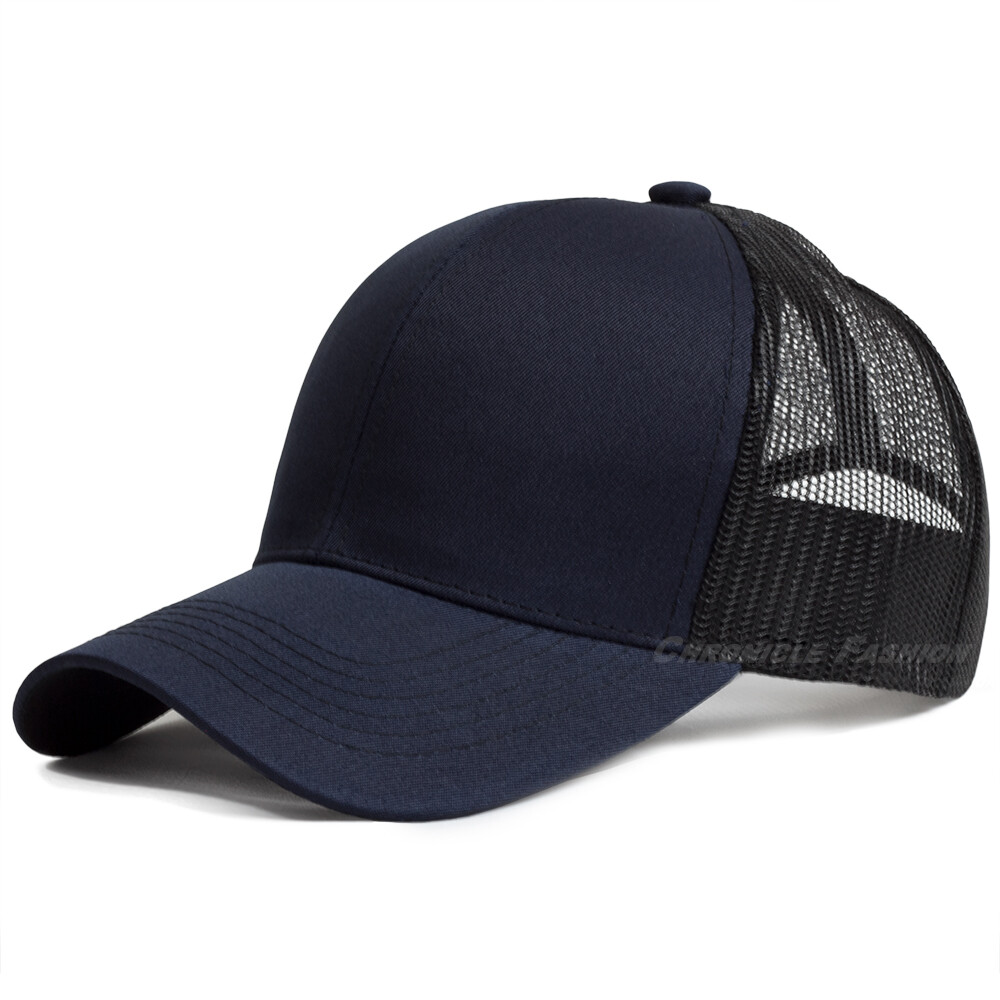 Plain Trucker Hat Mesh Back Snapback Baseball Cap Solid Visor Blank Caps Hats