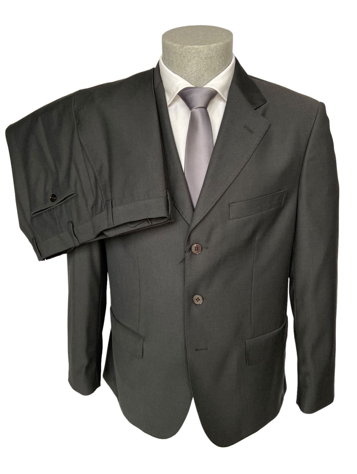 Confitalia men’s dress, anthracite grey regular fit solid colour, 70% discount.