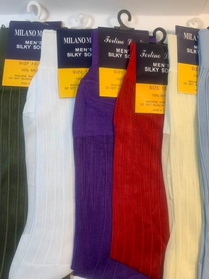 Men’s Sheer Dress Socks Silky Feel