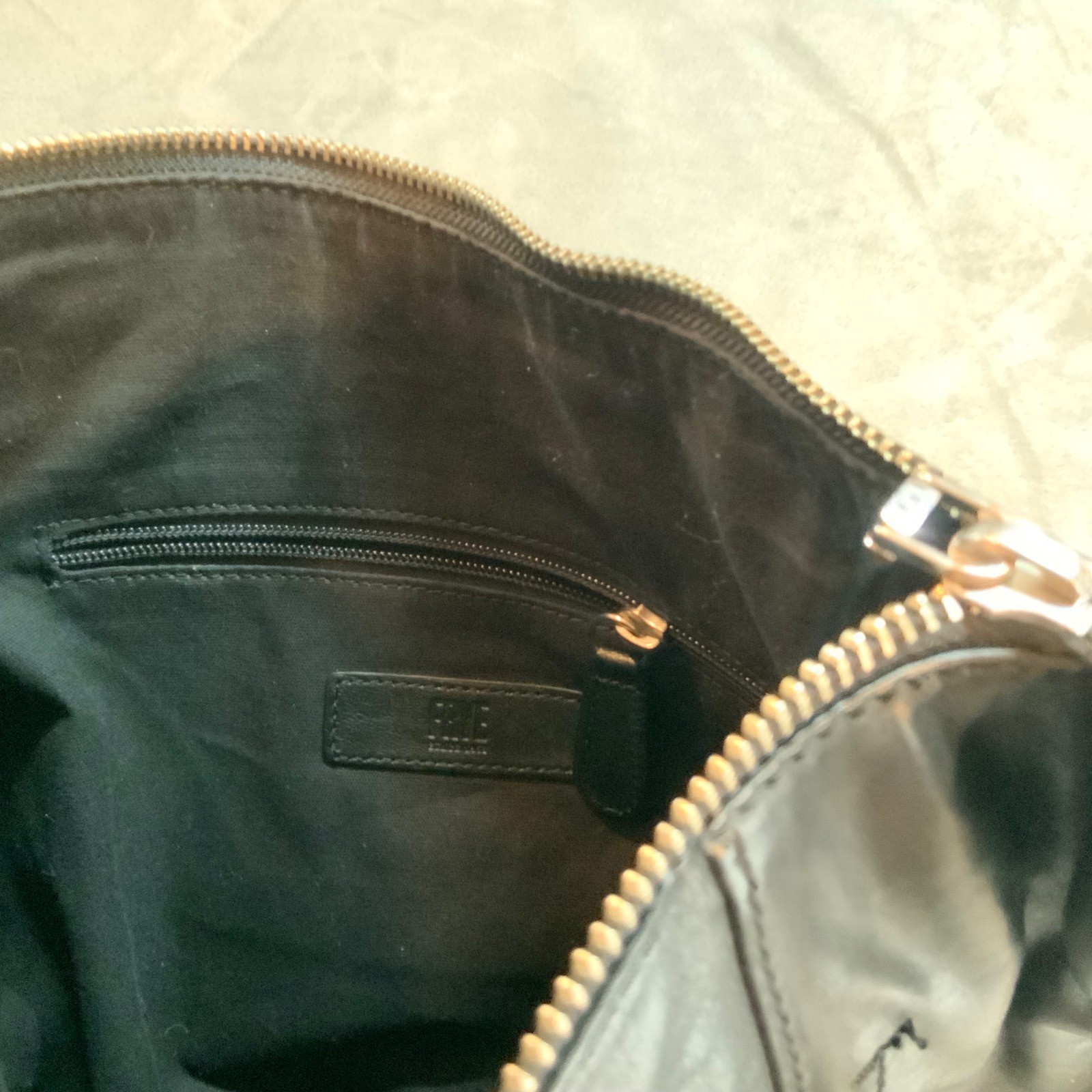Frye Lena Zip Hobo Black Leather Crossbody Shoulder Bag Handbag 12×13.5in