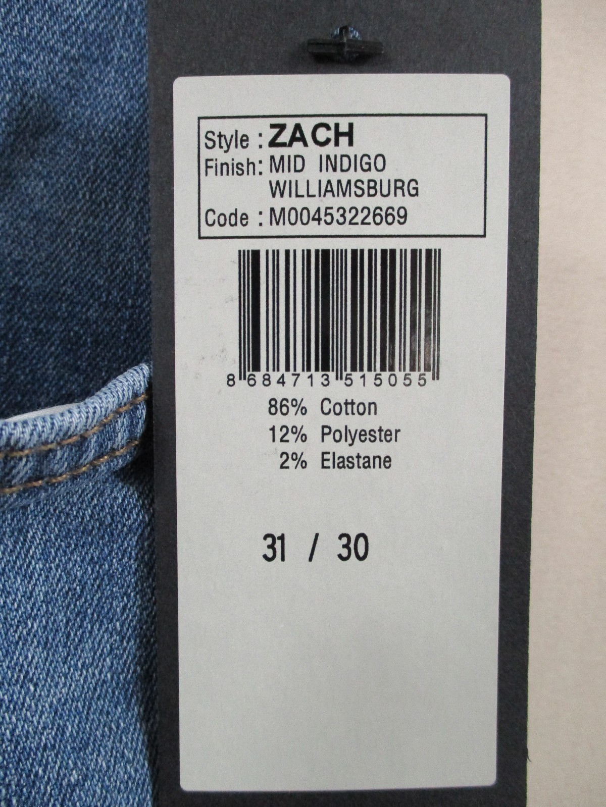 -NWT Mavi Zach Straight Leg Williamsburg Stretch Men’s Jeans Light Blue Sz 31×30