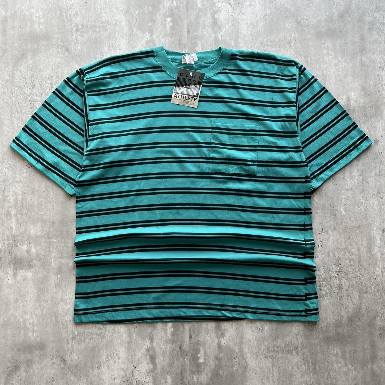 Vintage Striped Pocket T Shirt Deadstock NOS 90s