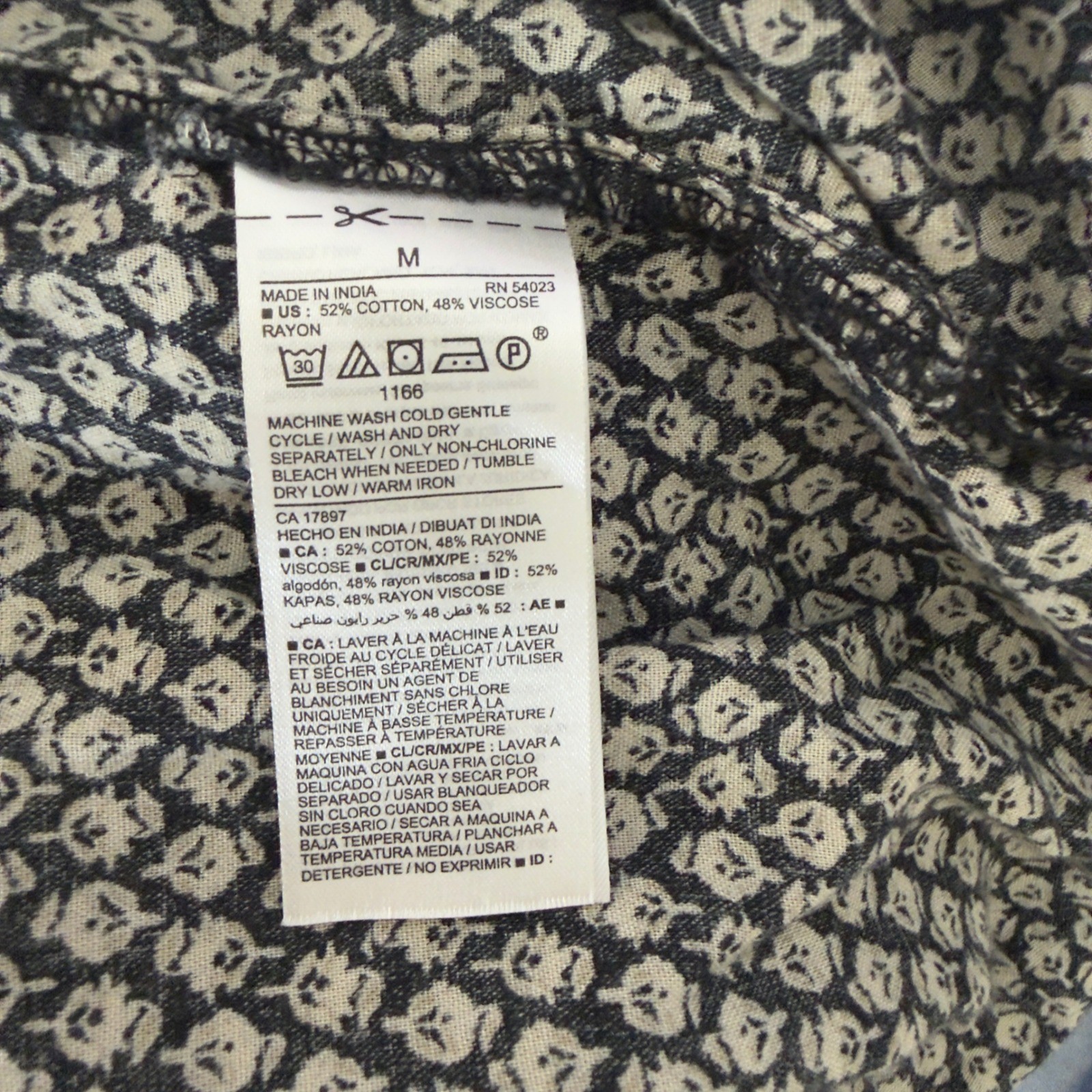 Boho Floral Block Print Blouse | Cotton Viscose Peasant Top