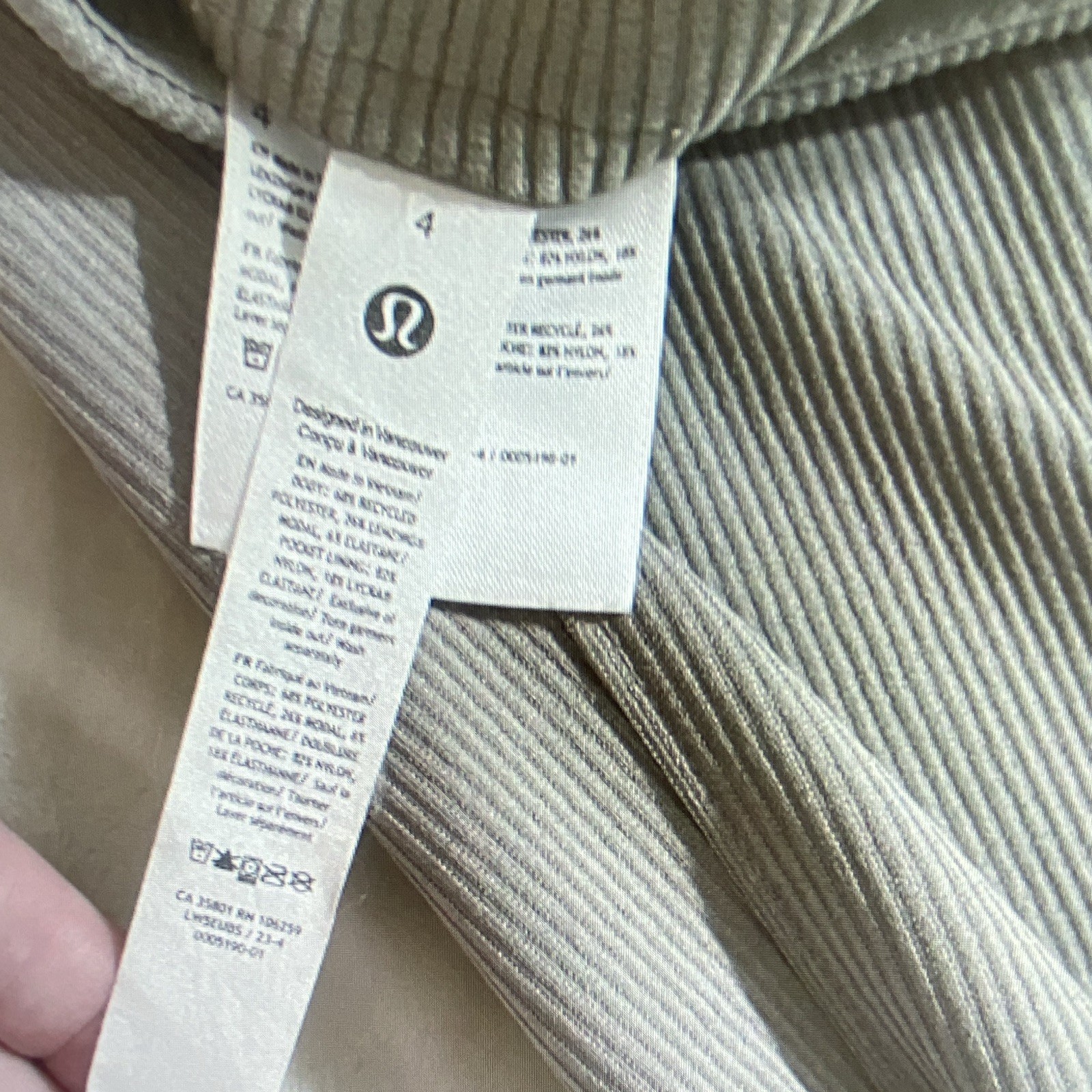 lululemon Align Ribbed High-Rise Ankle Leggings Gray 4 27″ Nylon Lycra
