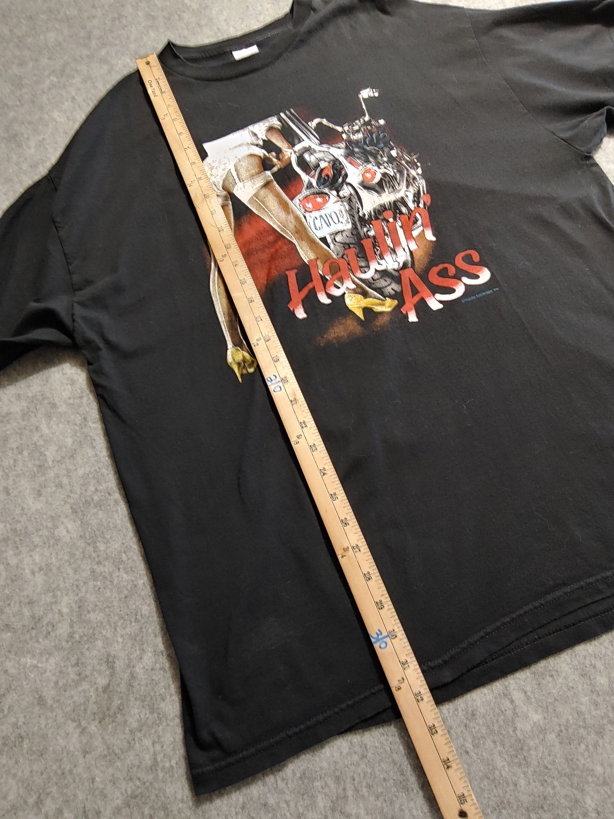 Thunder Sportswear Shirt Mens XL “Haulin Ass” VTG Biker Motorcycle Black