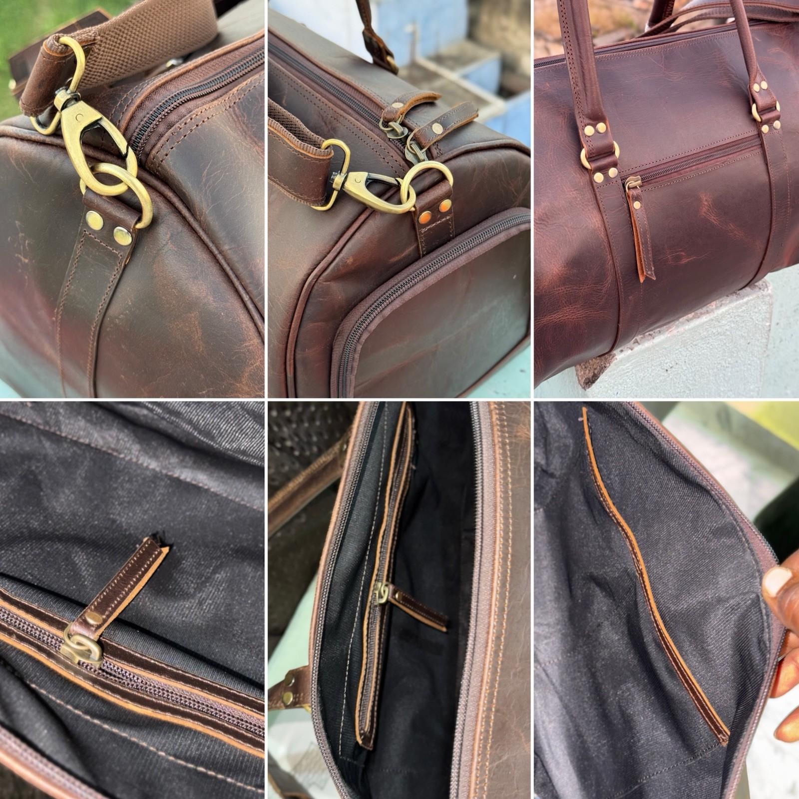 Leather Duffle Bag For Men Gym Bag With Shoe Compartment