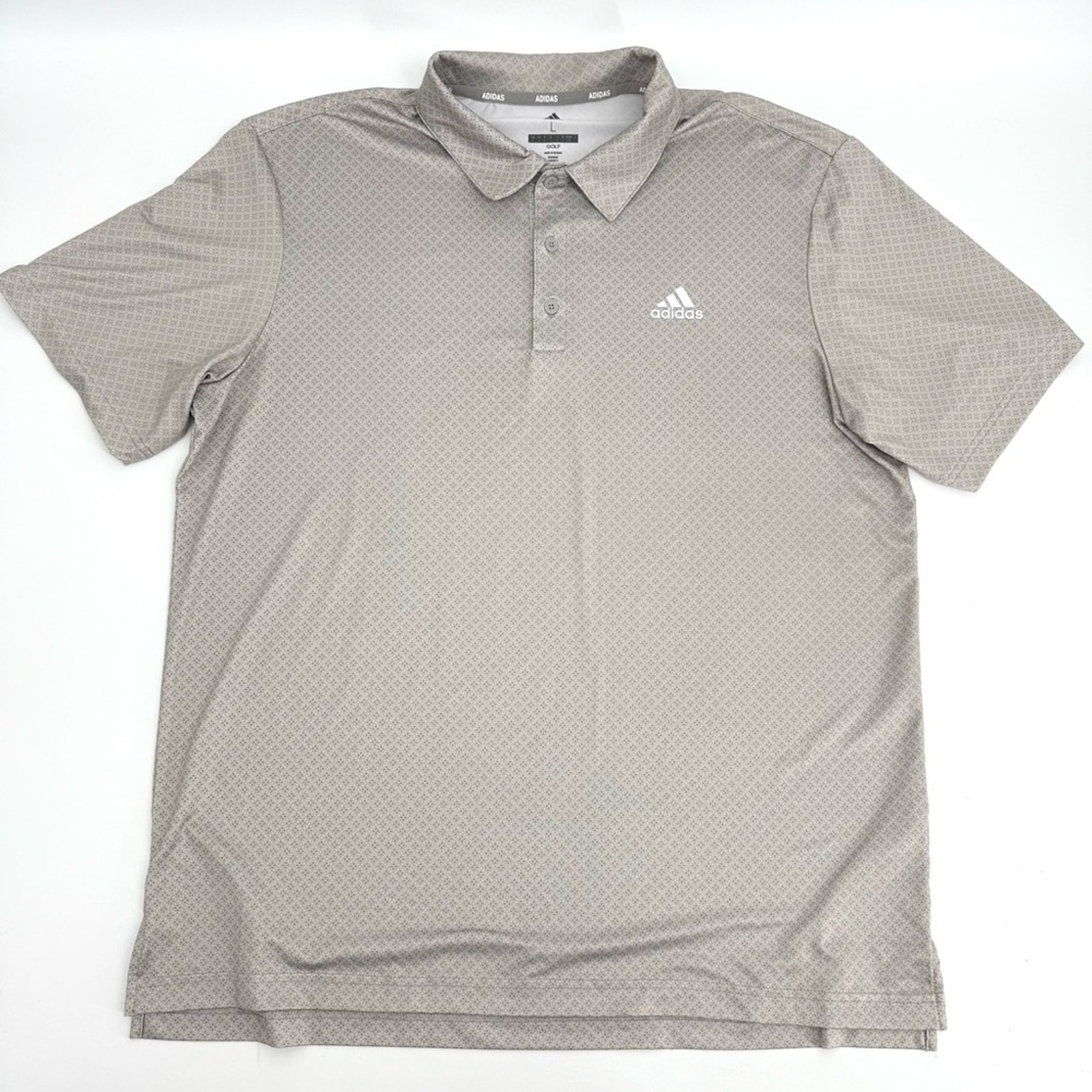 Adidas Men’s Golf Ultimate Gray Dot Print Polo Top Size L