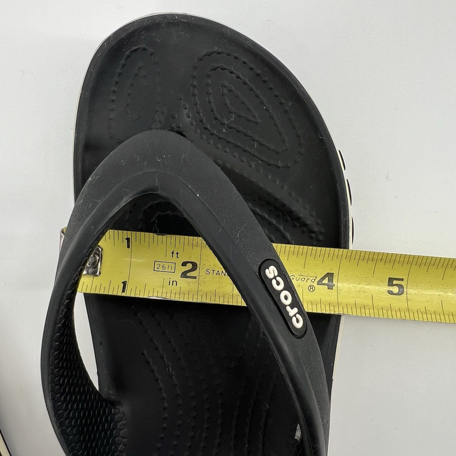 Crocs Bayaband Flip Flops Black White Unisex M4/W6 Preowned