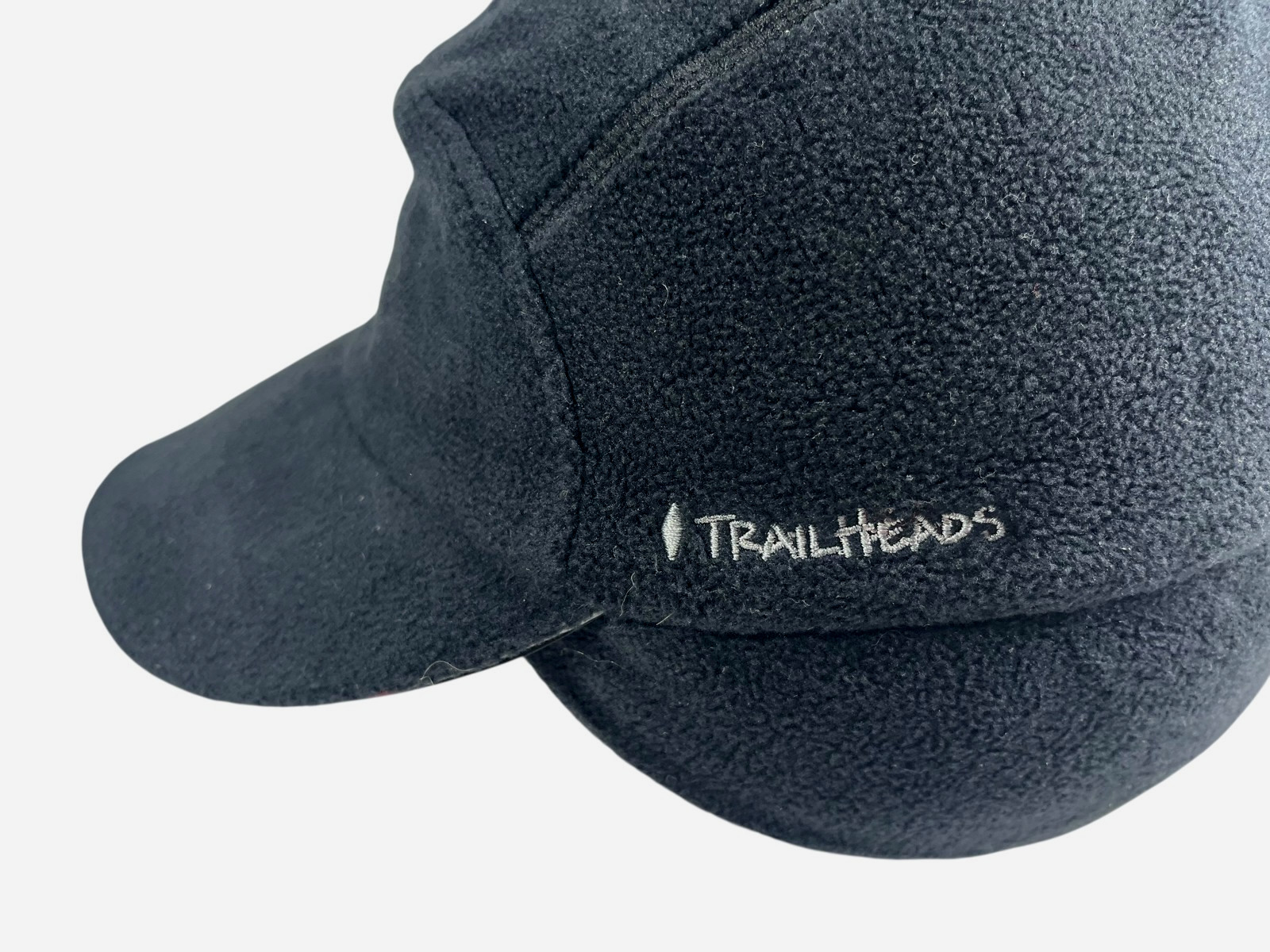 TRAILHEADS Black Warm FLEECE WINTER HAT Ear-Flap Pony-Tail Hike Ski Snowboard