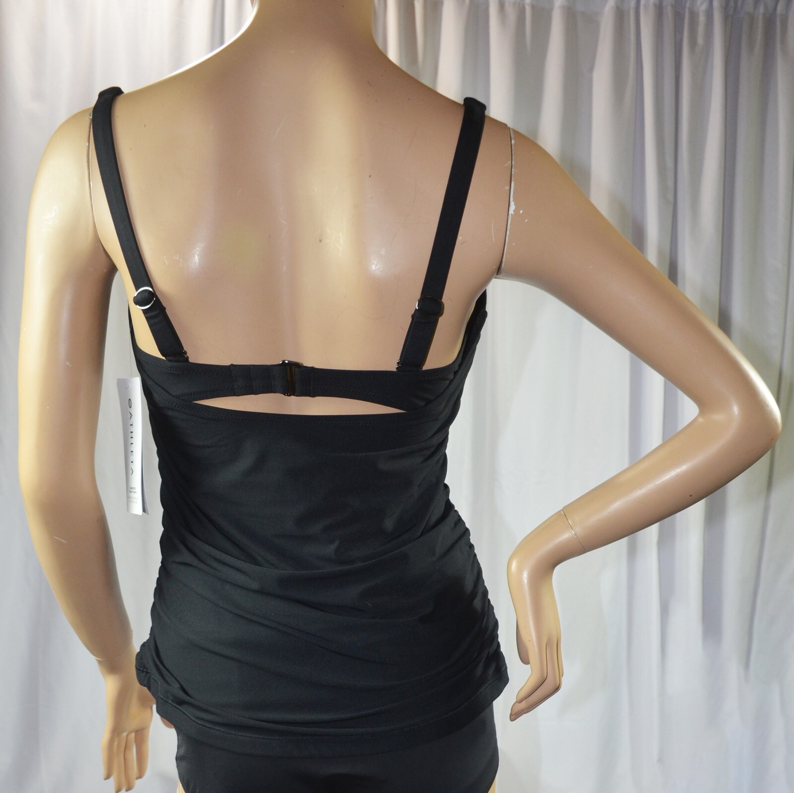 NWT $74 Athleta Sz 38D/DD 38 D/DD Black Square Neck Bra Cup Tankini Top #531213