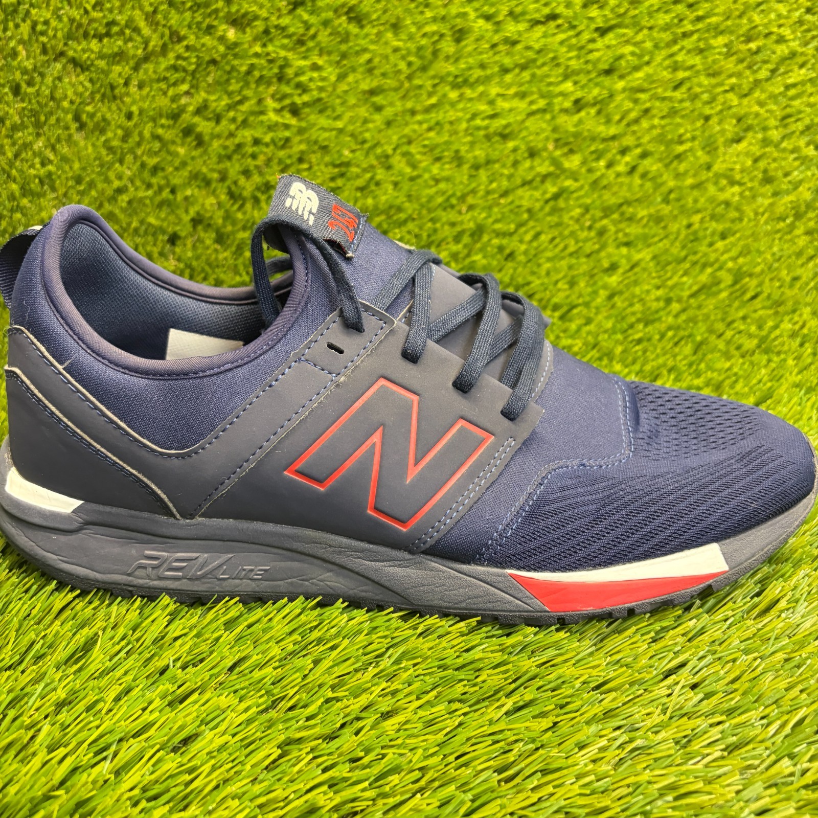 New Balance 247 Mens Size 11.5 Blue Black Red Athletic Running Shoes Sneakers