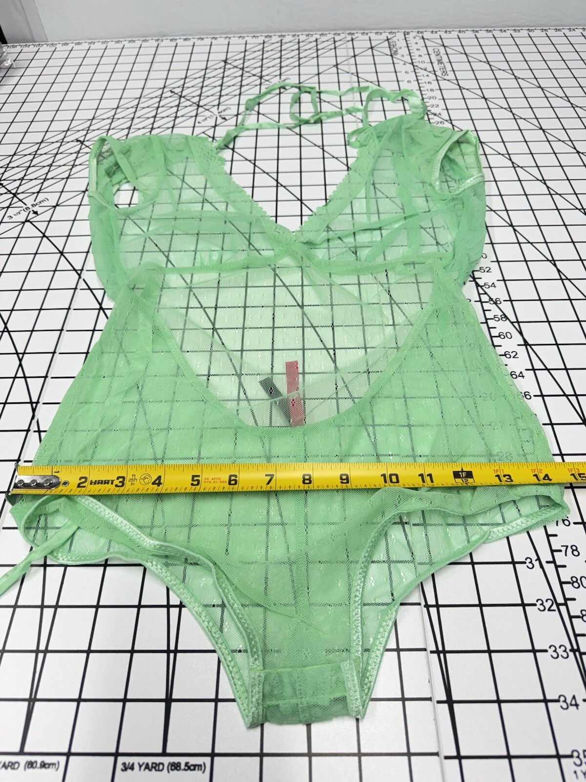 Seven Til Midnight Women’s Open Back Mesh Teddy – Mint Green – One Size – New