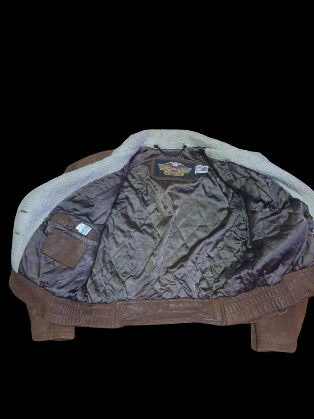 Harley-Davidson Vintage Leather Sharpa Motorcycle Jacket Men’s Size M