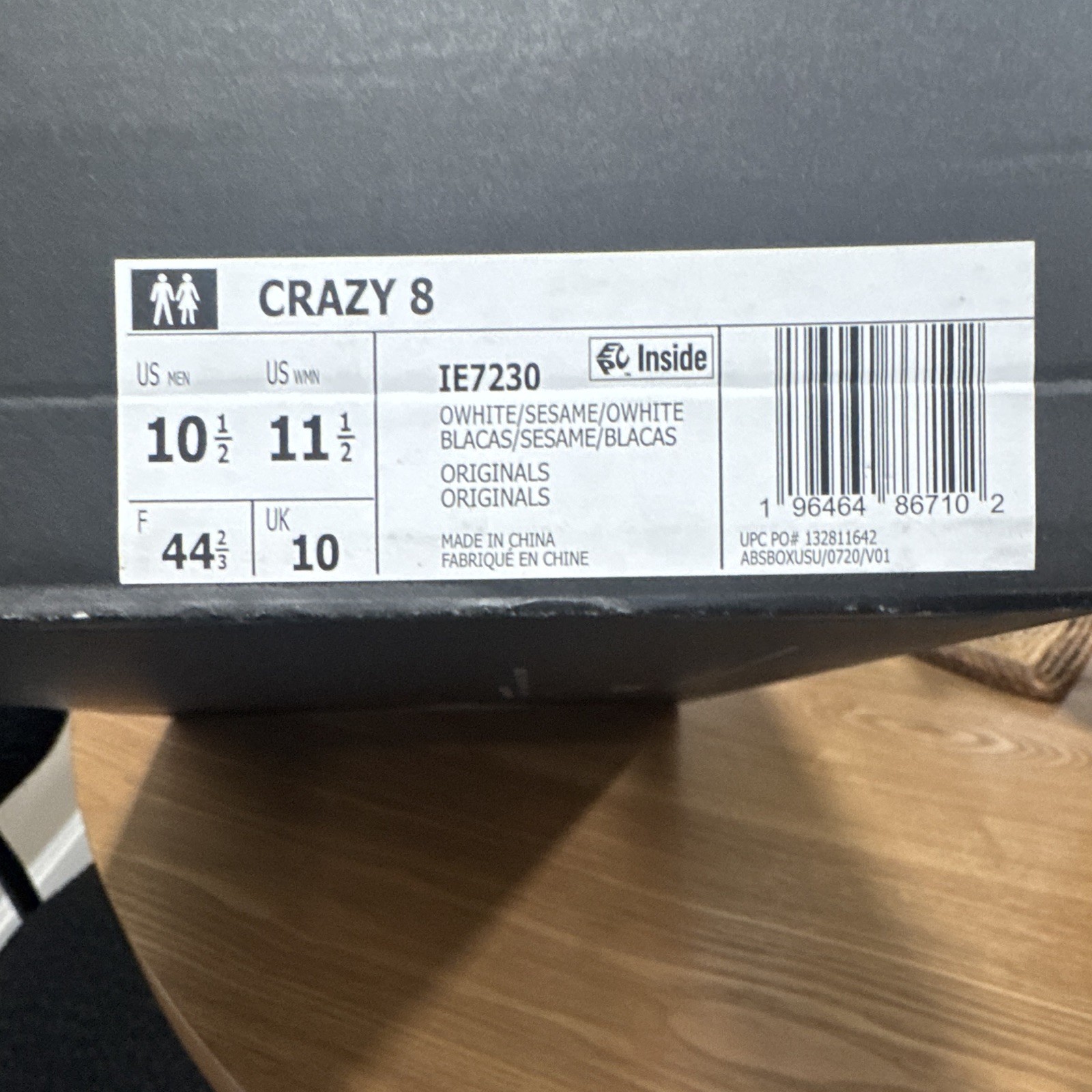 adidas Crazy 8 “Off White Sesame” Men’s High Top Lace-Up Suede Sneakers IE7230