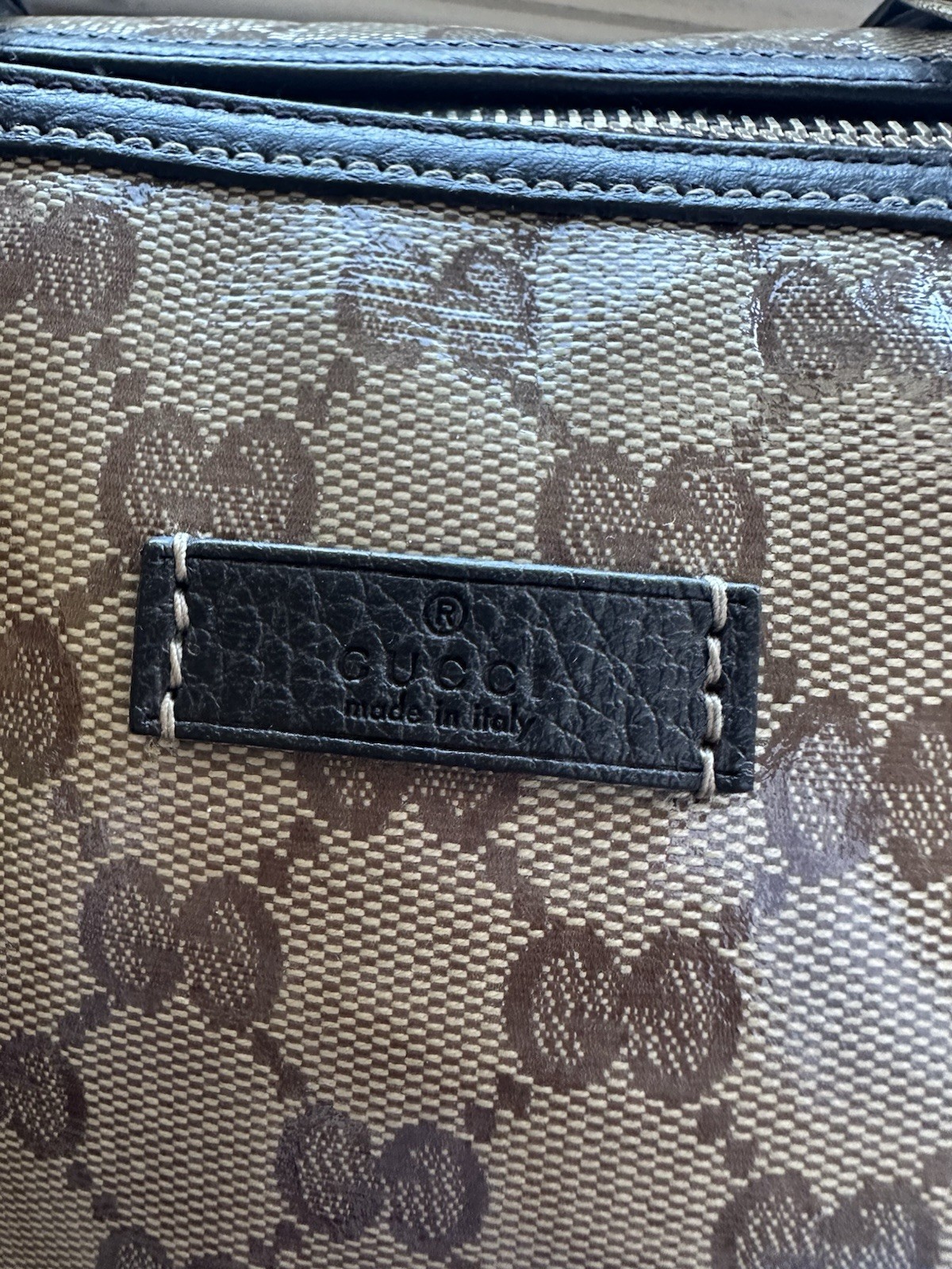 Gucci Beige/Ebony GG Crystal Medium Joy Boston Bag