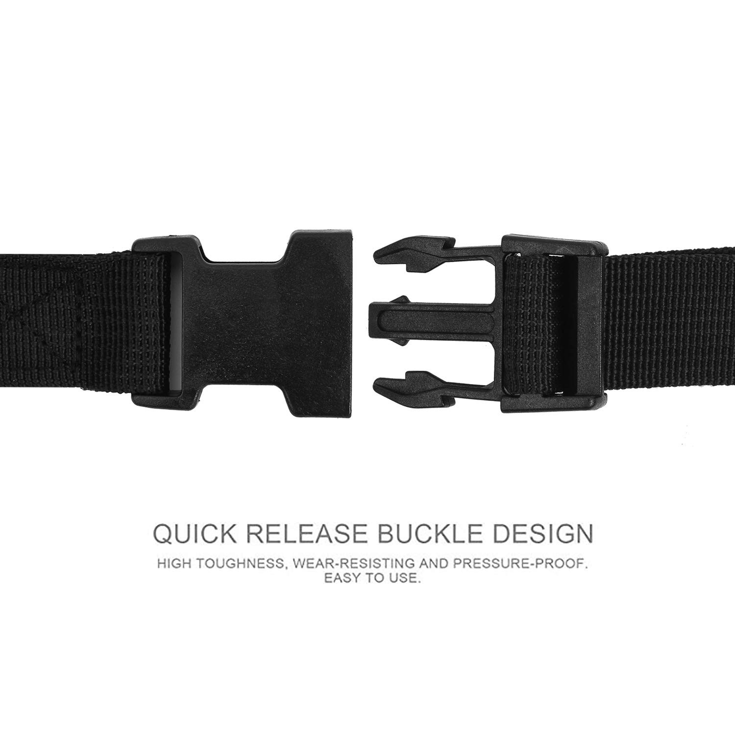 6 Pack Luggage Nylon Straps with Quick Release Buckle 1inch-6pc, Black