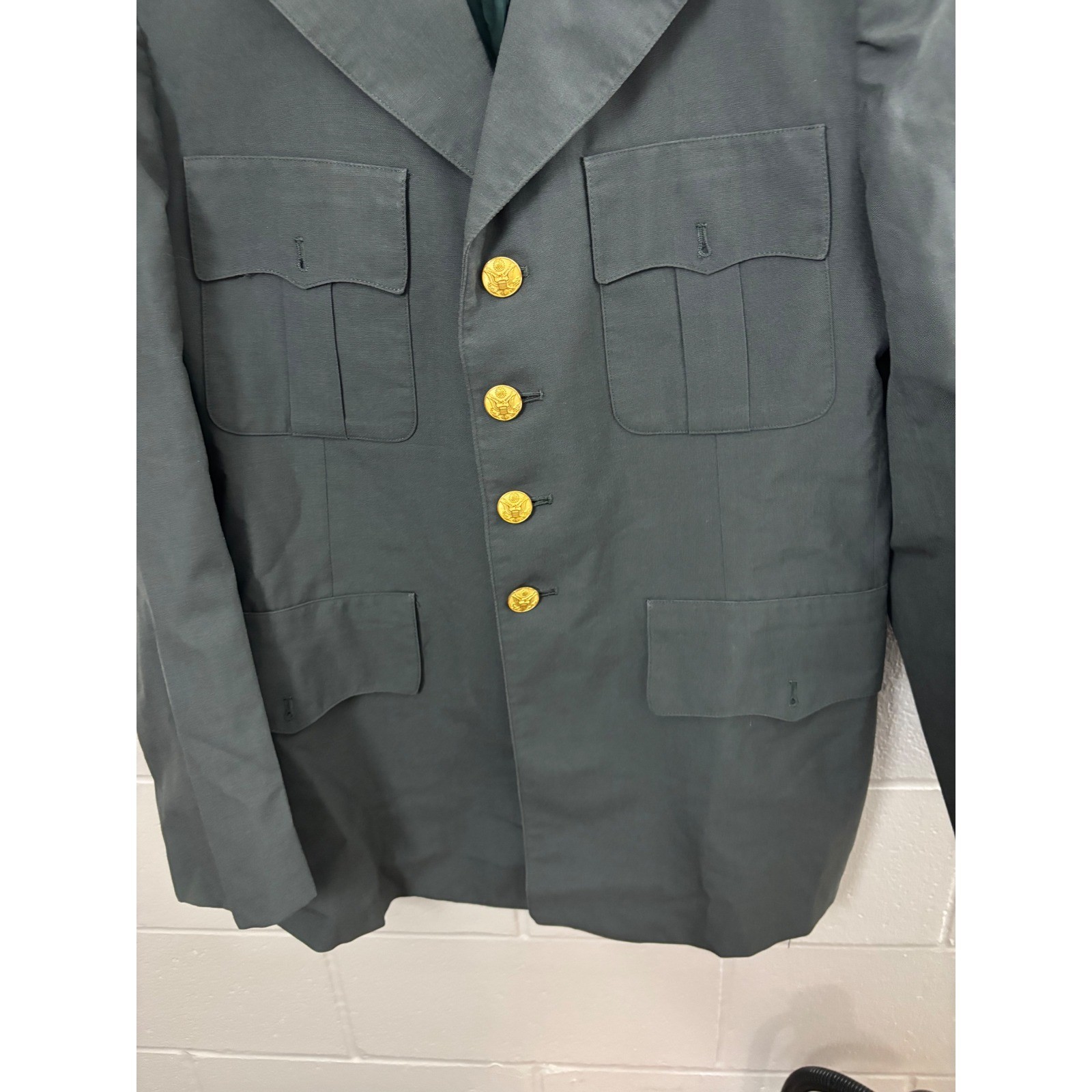 Vintage US Army Dress Green Uniform Jacket 41L 2nd Infantry Division