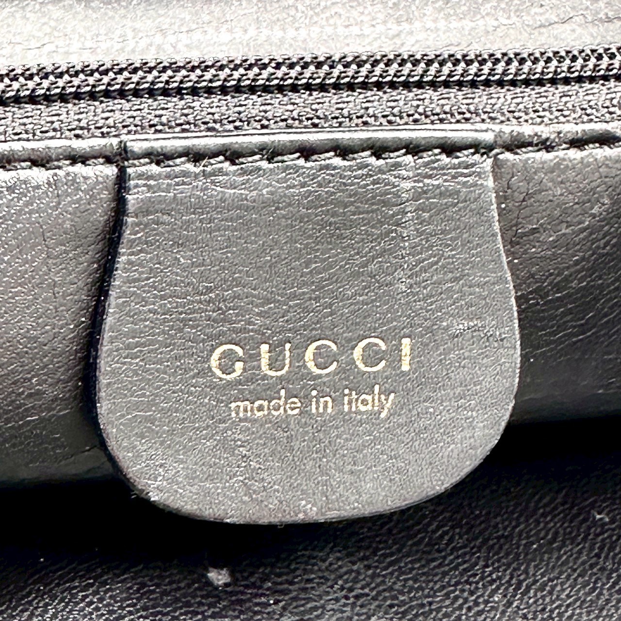 Vintage Gucci Bamboo Tote Bag Shoulder Bag Black Leather Authentic