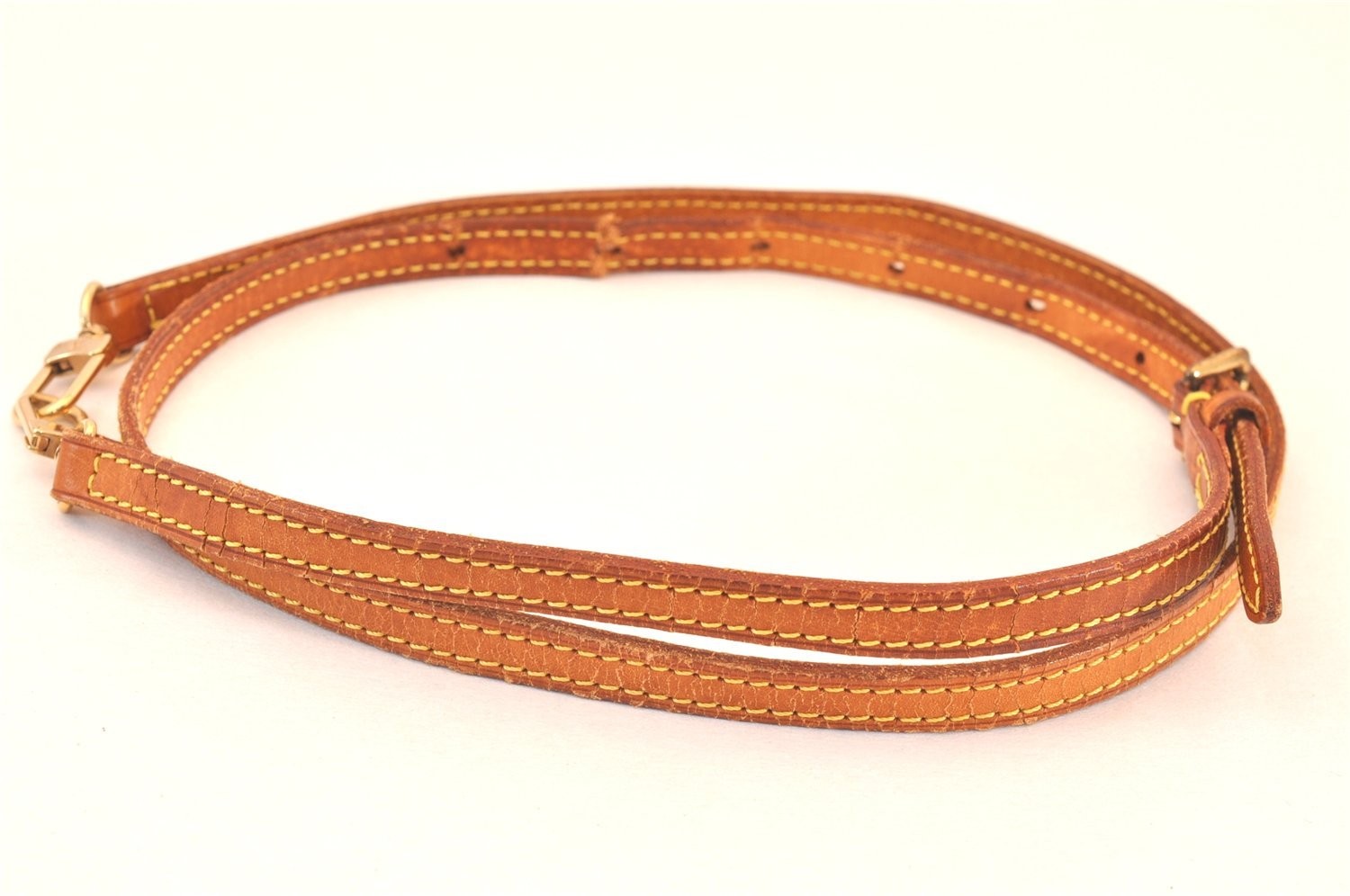 Authentic Louis Vuitton Leather Shoulder Strap Beige LV AB513