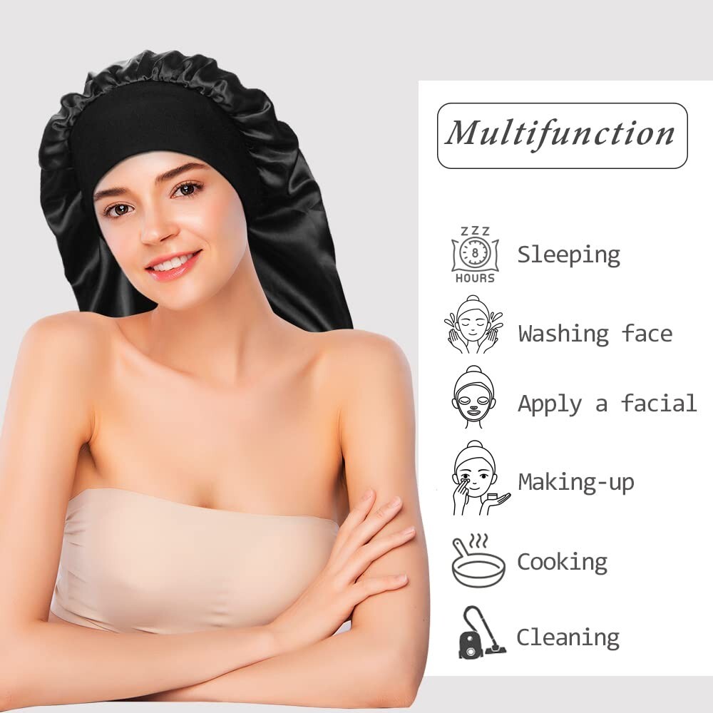 2 Pcs Sleeping Bonnet Long Satin Sleep Cap for Long Hair Braids Dreadlocks