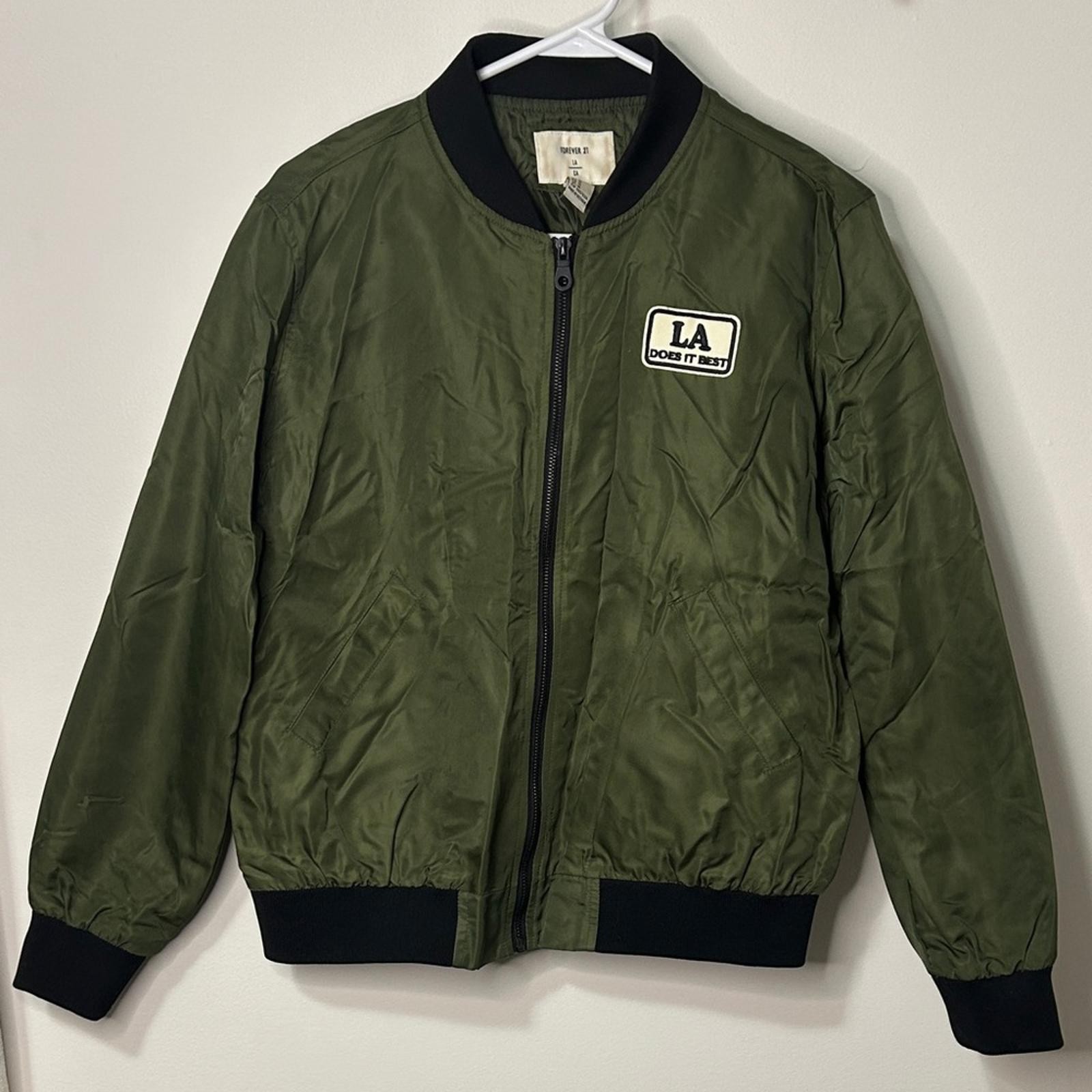 Forever 21 Olive Green Bomber Jacket size M