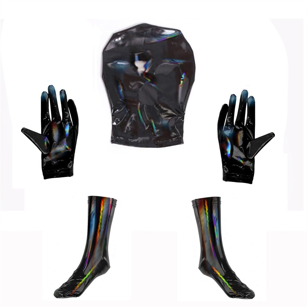 Men’s Wet Look Shiny Latex Leather Bodysuit Cosplay Costume PVC Bodycon Clubwear
