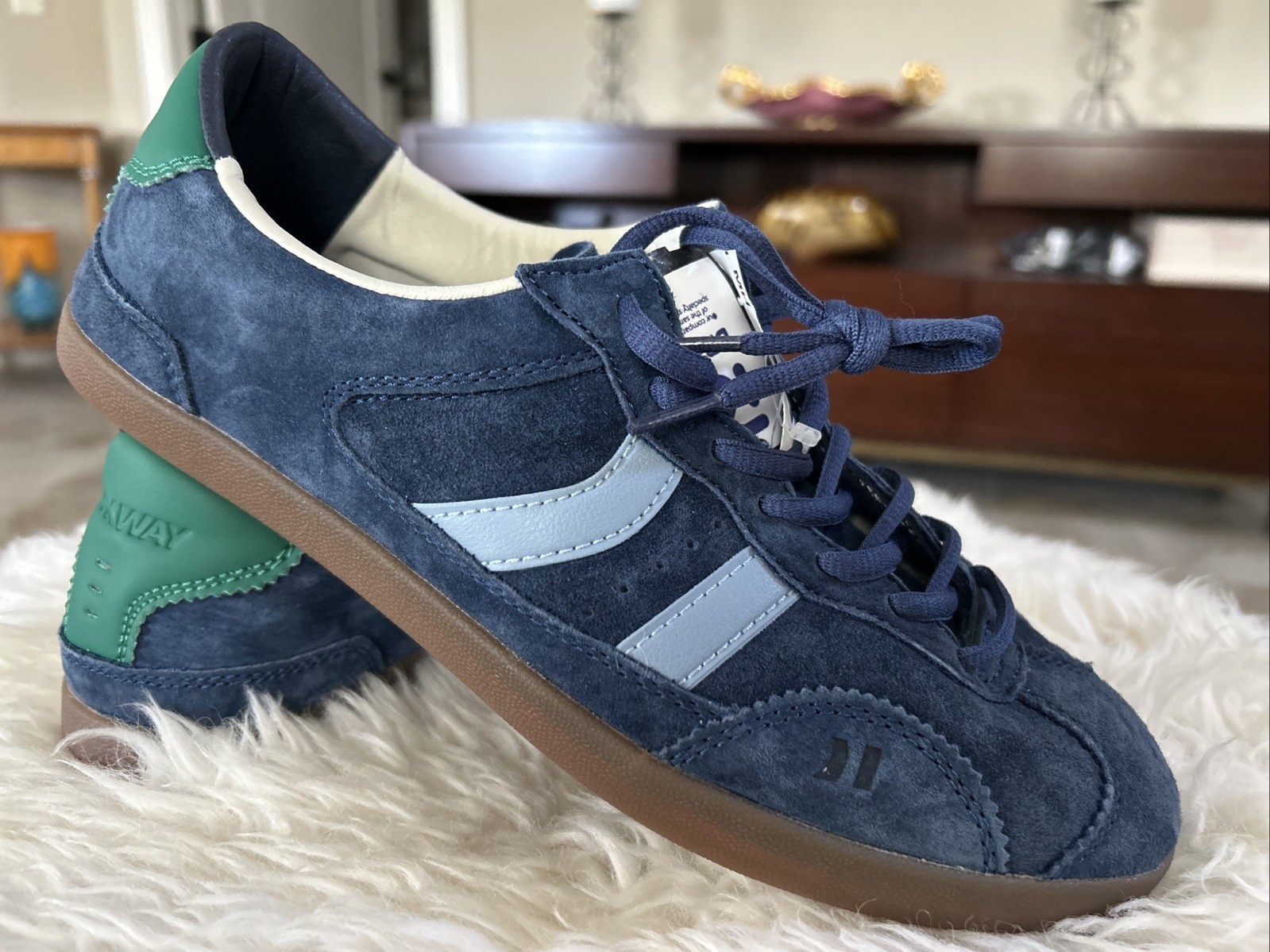 Coolway Kizuna Navy Blue Suede Unisex Sneakers Size EU 42 US 8 (W 10) New