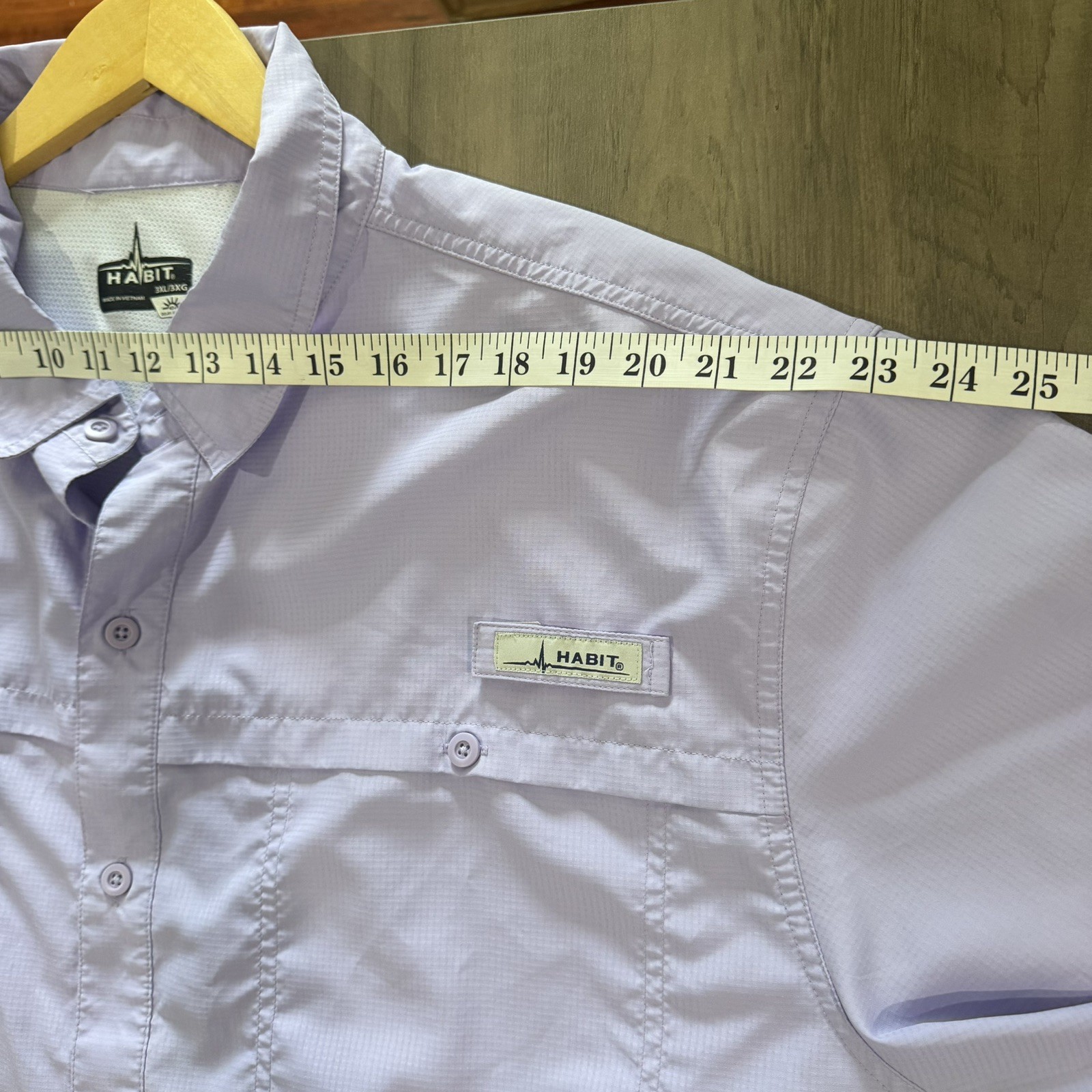 Habit Vented Back Short Sleeve Sport River Fishing Shirt UPF40 Mens 3XL Purple