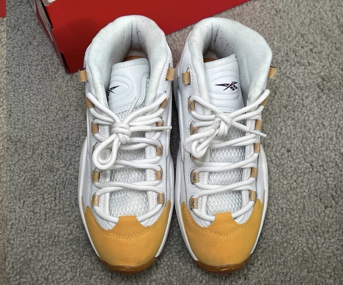 Reebok Question Mid ‘Yellow Toe’ Sz 6M/7.5W Good Condition