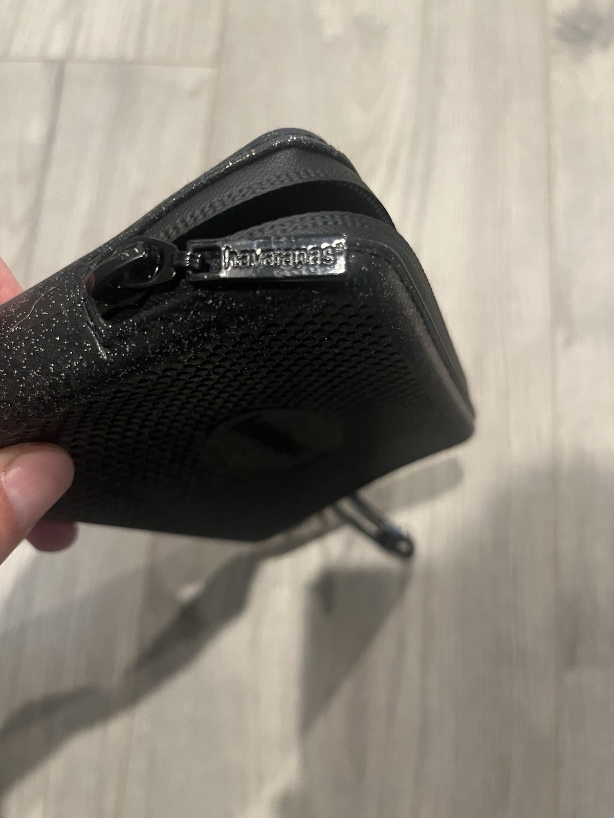 Havaianas Mini Bag Waterproof Zipper Silicone Rubber Clutch Wristlet Black