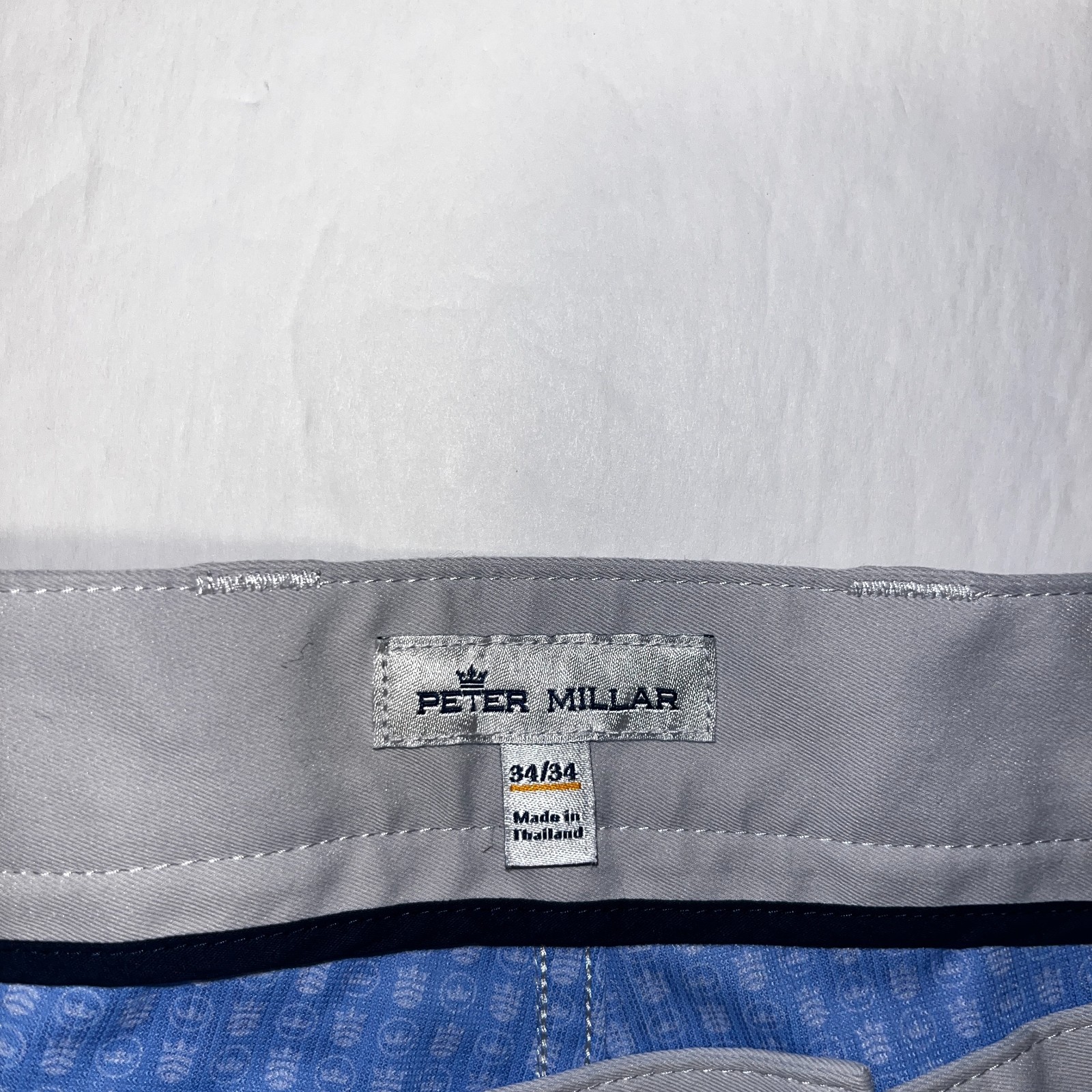 Peter Millar men’s light gray slim fit men’s chino pants 34×34