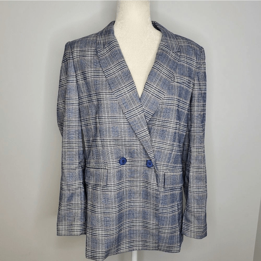 REBECCA MINKOFF boyfriend blazer Grace plaid oversized size 8