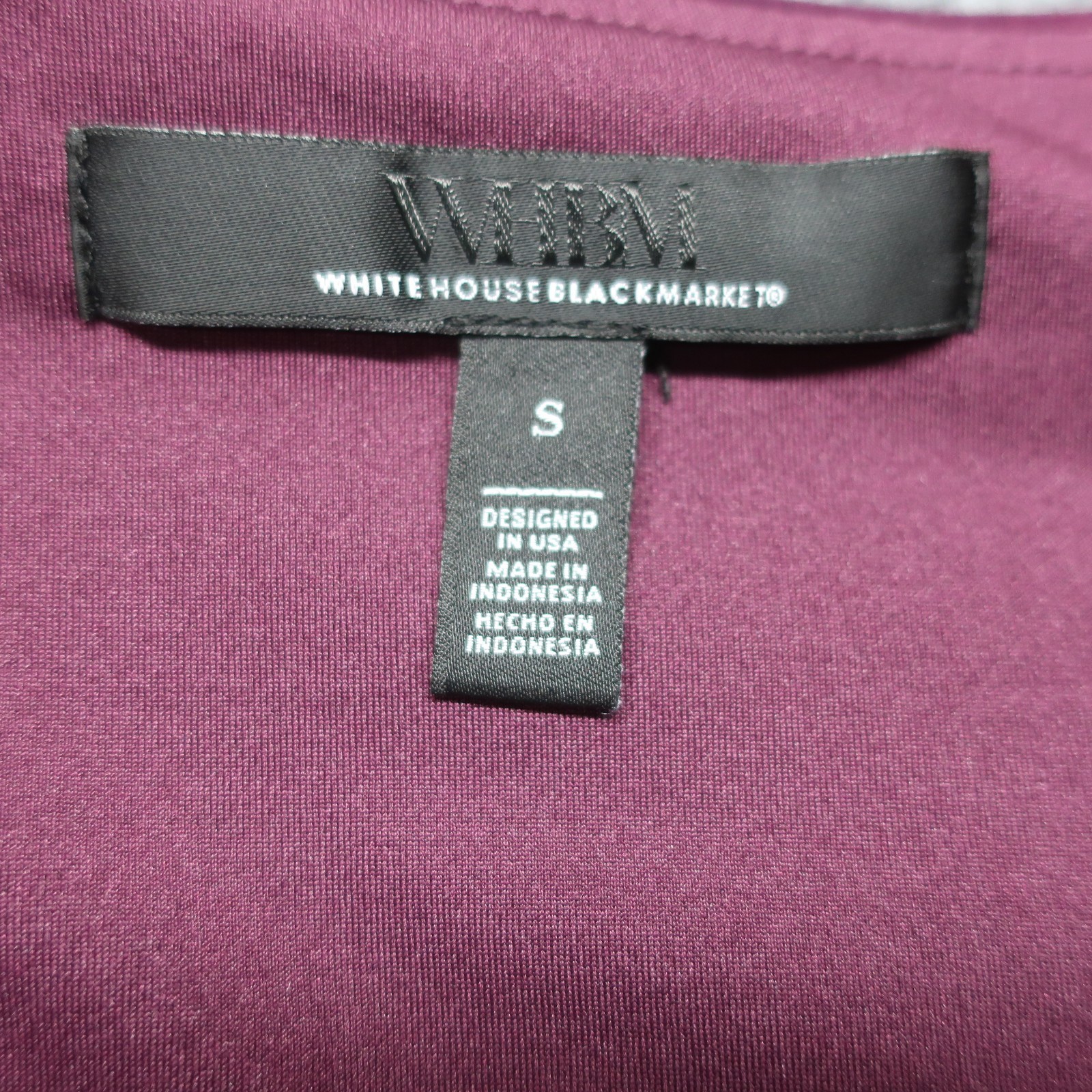 White House Black Market Blouse Top Womens S Wine Smooth Feel Velvet Square Neck