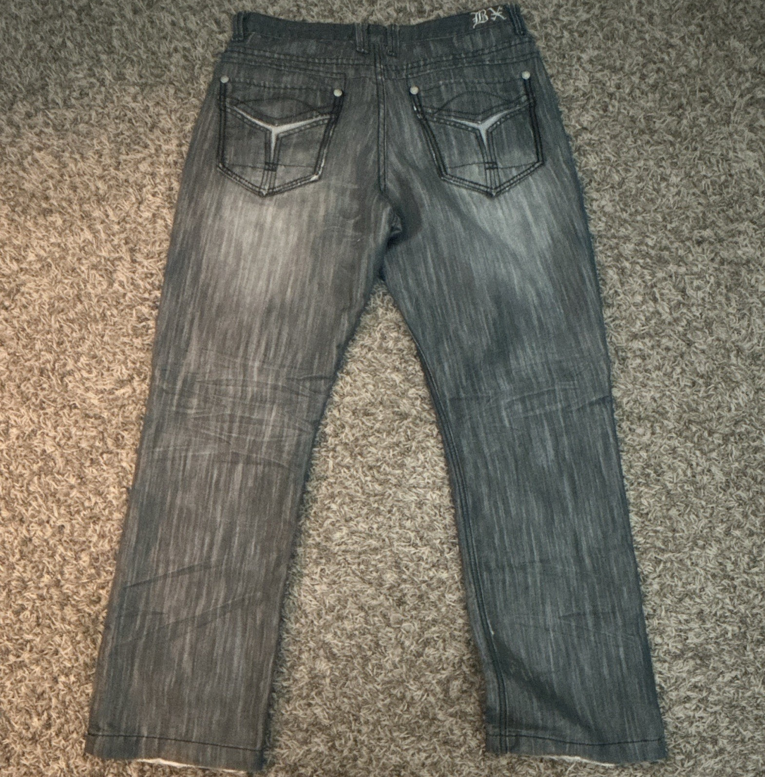 BROOKLYN XPRESS Men’s Gray Bootcut Denim Jeans Regular Fit Mid Rise 5-Pocket