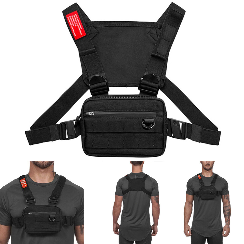 Tactical Combat Chest Rig Bag Front Pouch Recon Kit Pack Sport Protective Vest