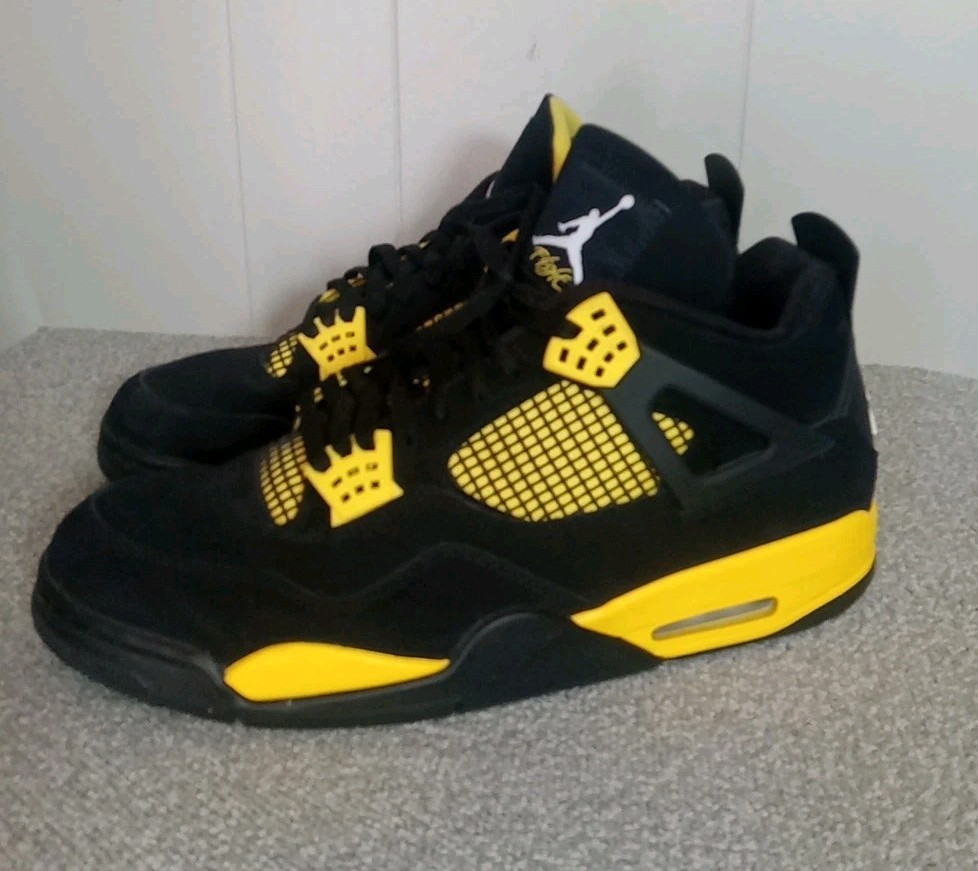 Jordan 4 Retro Thunder Men’s Size 14 Black And Yellow DH6927-017
